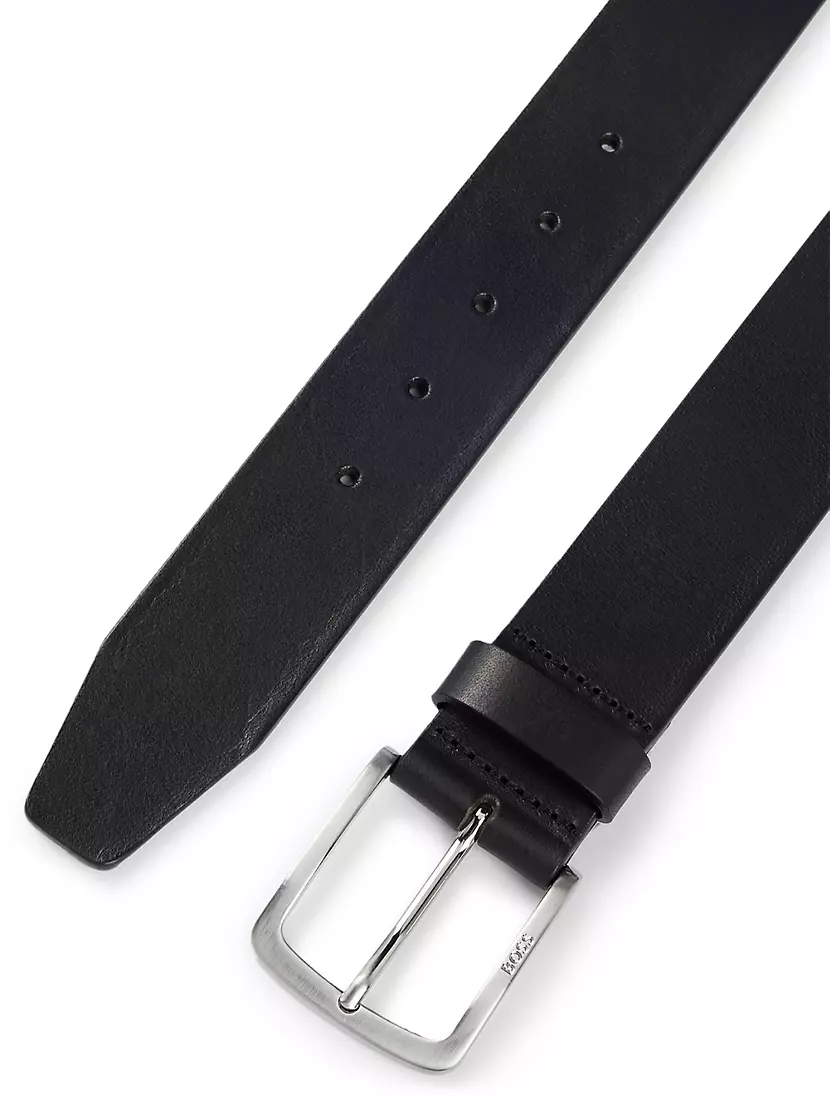 Saks Fifth Avenue Made in Italy Saffiano Leather Belt on SALE