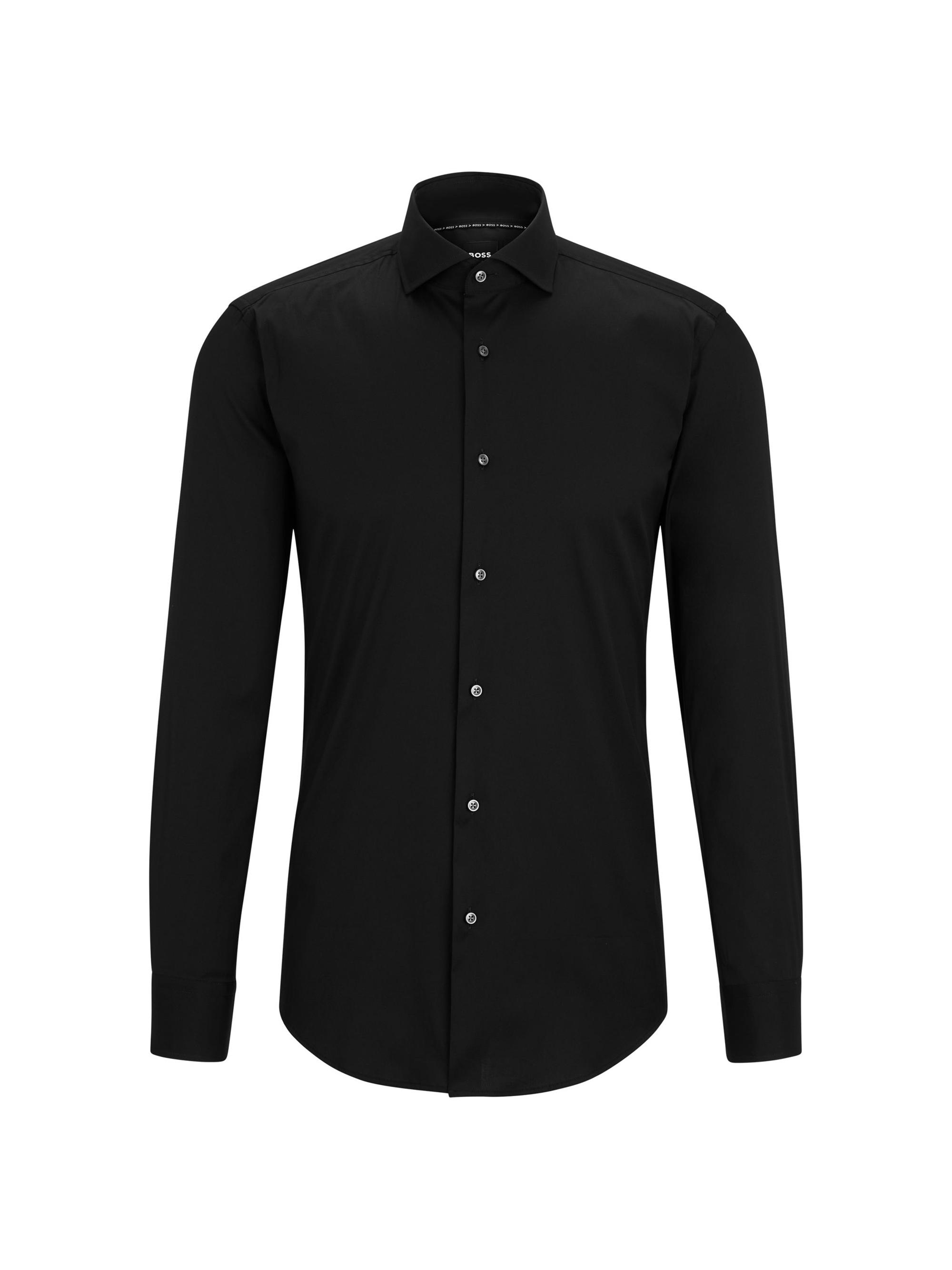 BOSS Men's Slim-Fit Shirt in Easy-Iron Cotton-Blend Poplin - Black