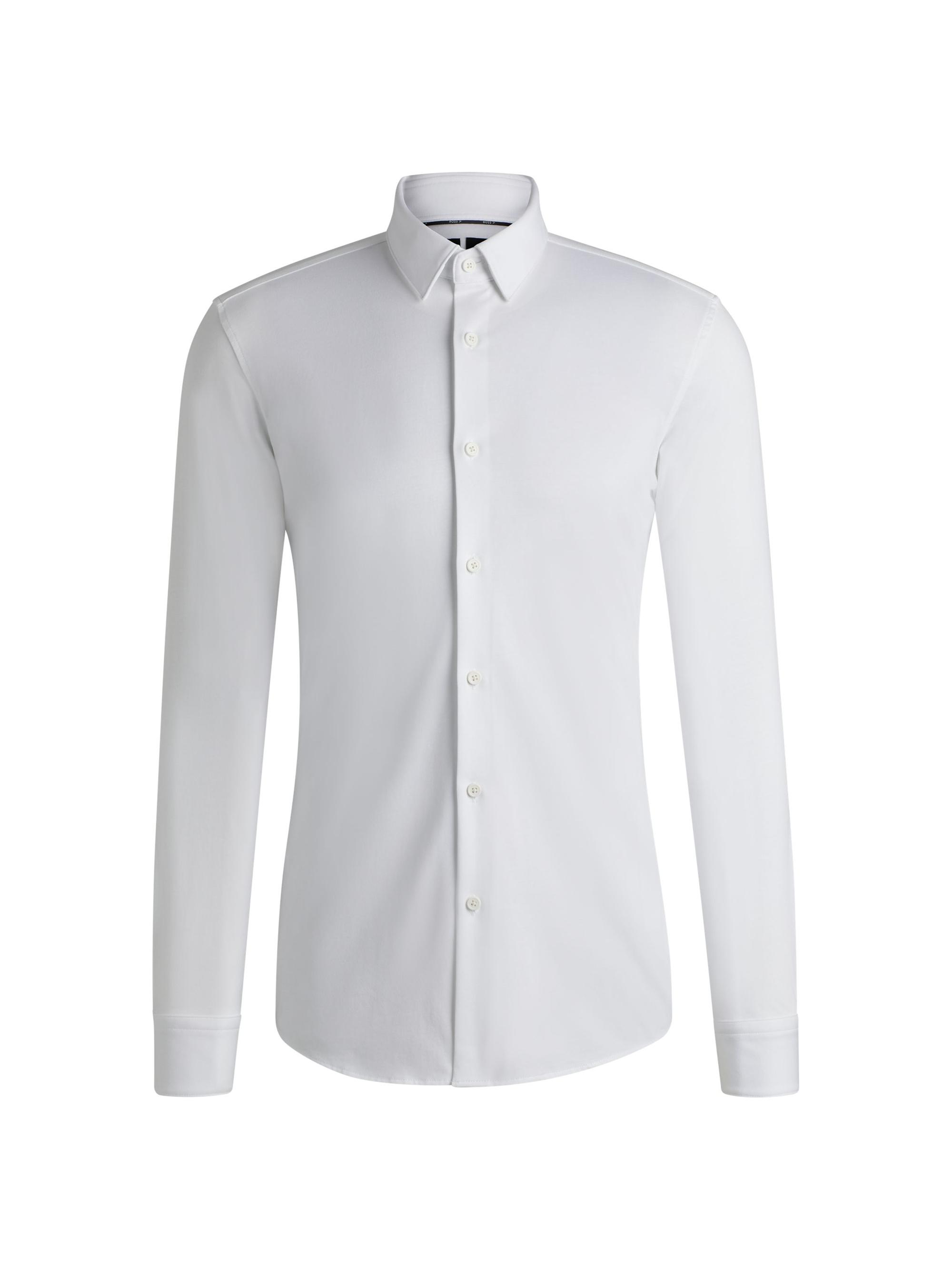 BOSS Men's Slim-Fit Shirt in Performance-Stretch Cotton - White