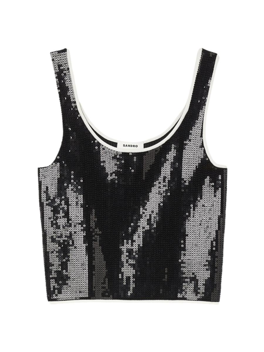 Sandro Rhinestone-Embellished Crop Top | Saks Fifth Avenue