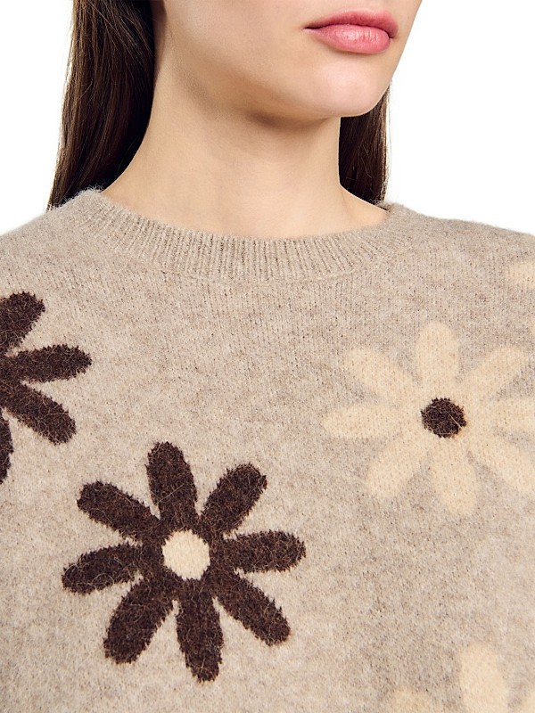 Shop Sandro Floral Knit Sweater | Saks Fifth Avenue Shop Sandro Floral Knit Sweater | Saks Fifth Avenue