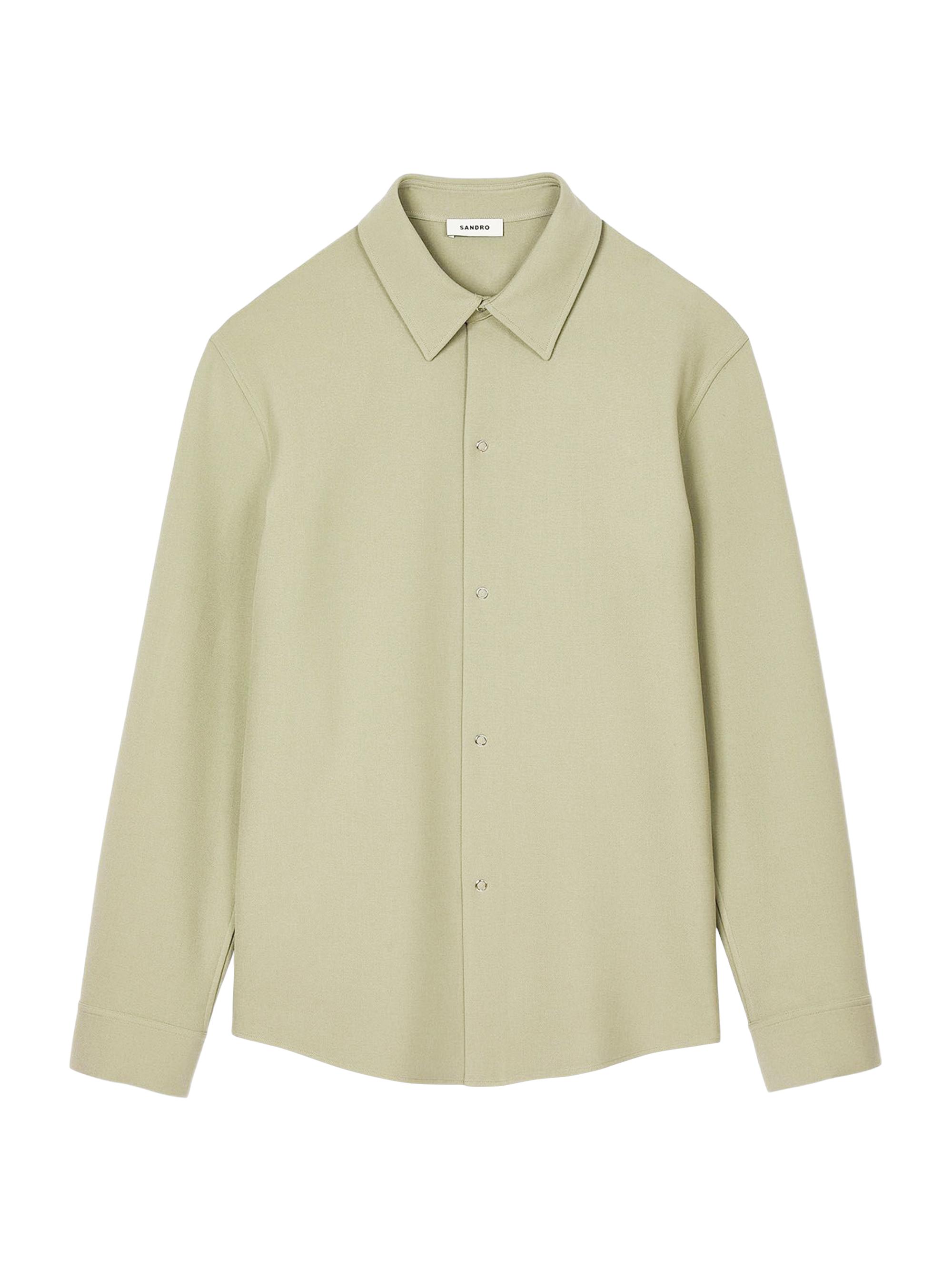 Sandro Men's Long Sleeved Jersey Shirt - Dark Grey