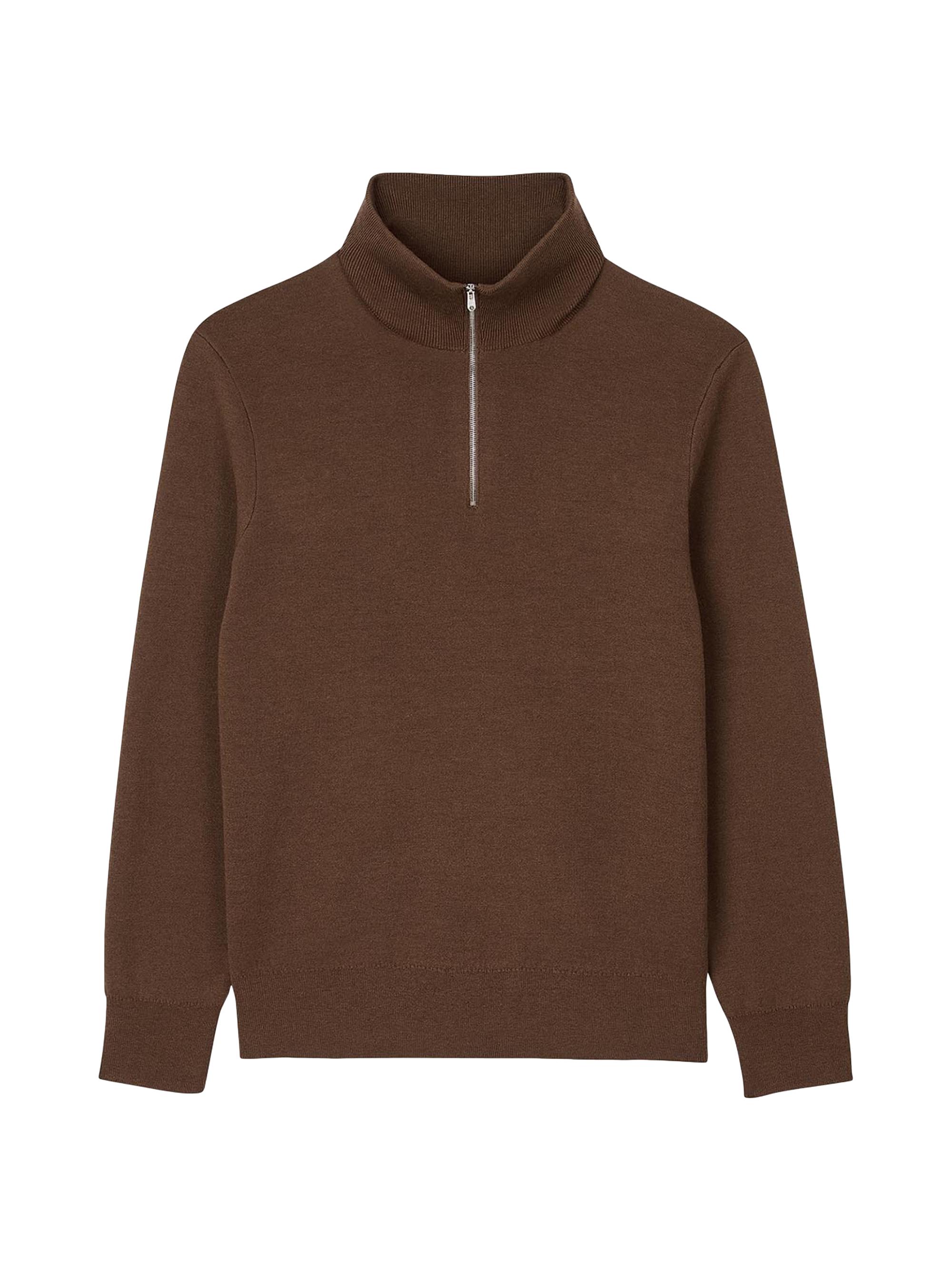Sandro Men's Half-Zip Sweater - Caramel