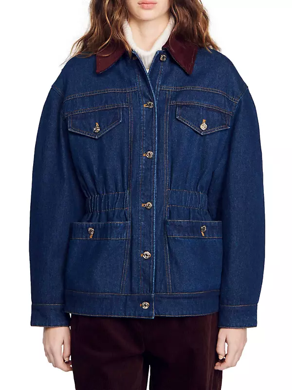 Shop Sandro Reversible Denim Jacket | Saks Fifth Avenue