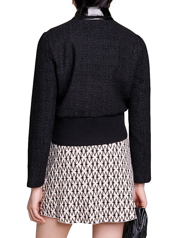 Shop Maje Tweed And Vinyl Jacket | Saks Fifth Avenue Shop Maje Tweed And Vinyl Jacket | Saks Fifth Avenue