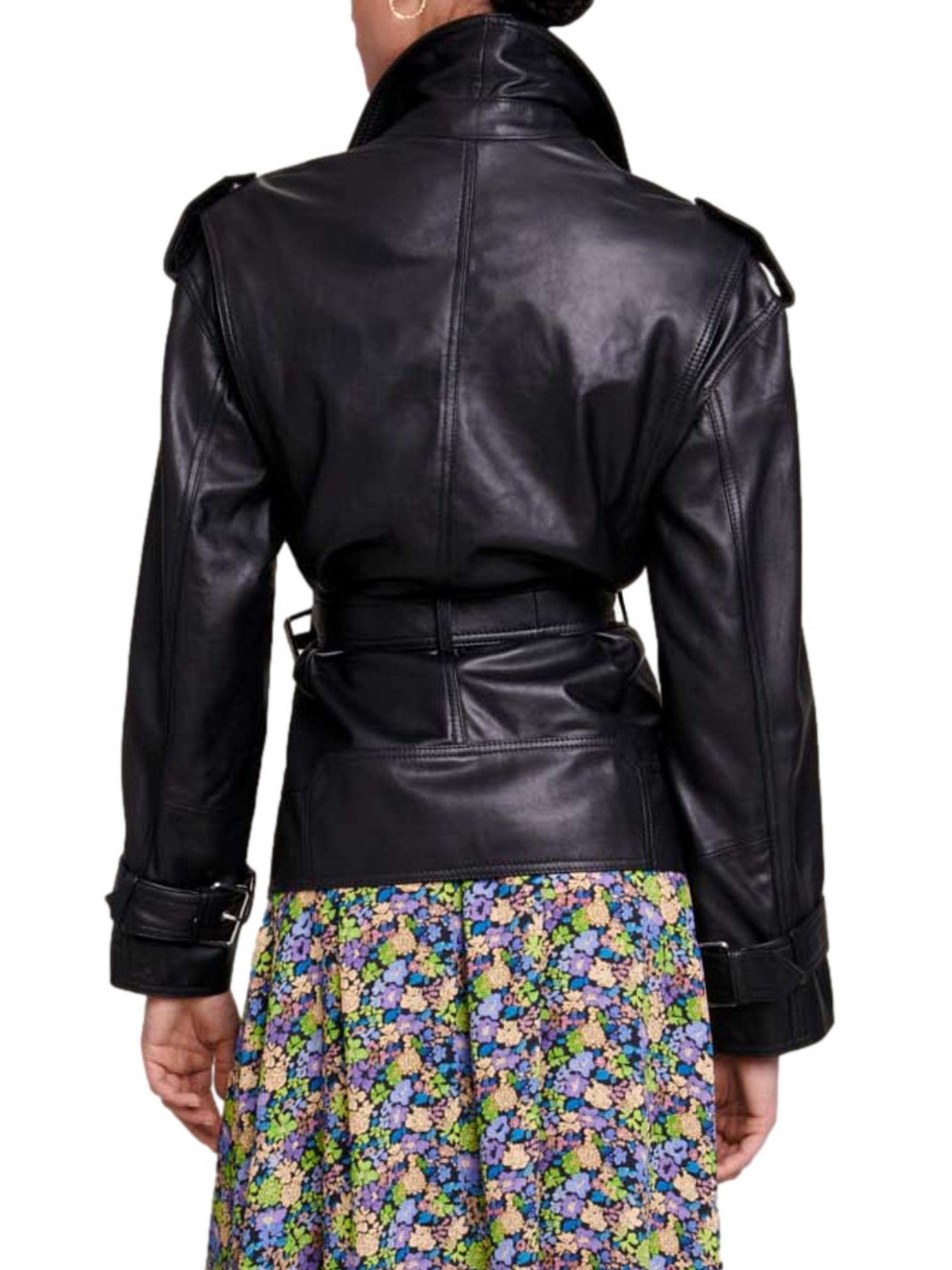 Veste Moto En Cuir D'agneau MAJE Basalt - Taille 36 - Camel - Occasion Très Bon état - Modèle Rare
