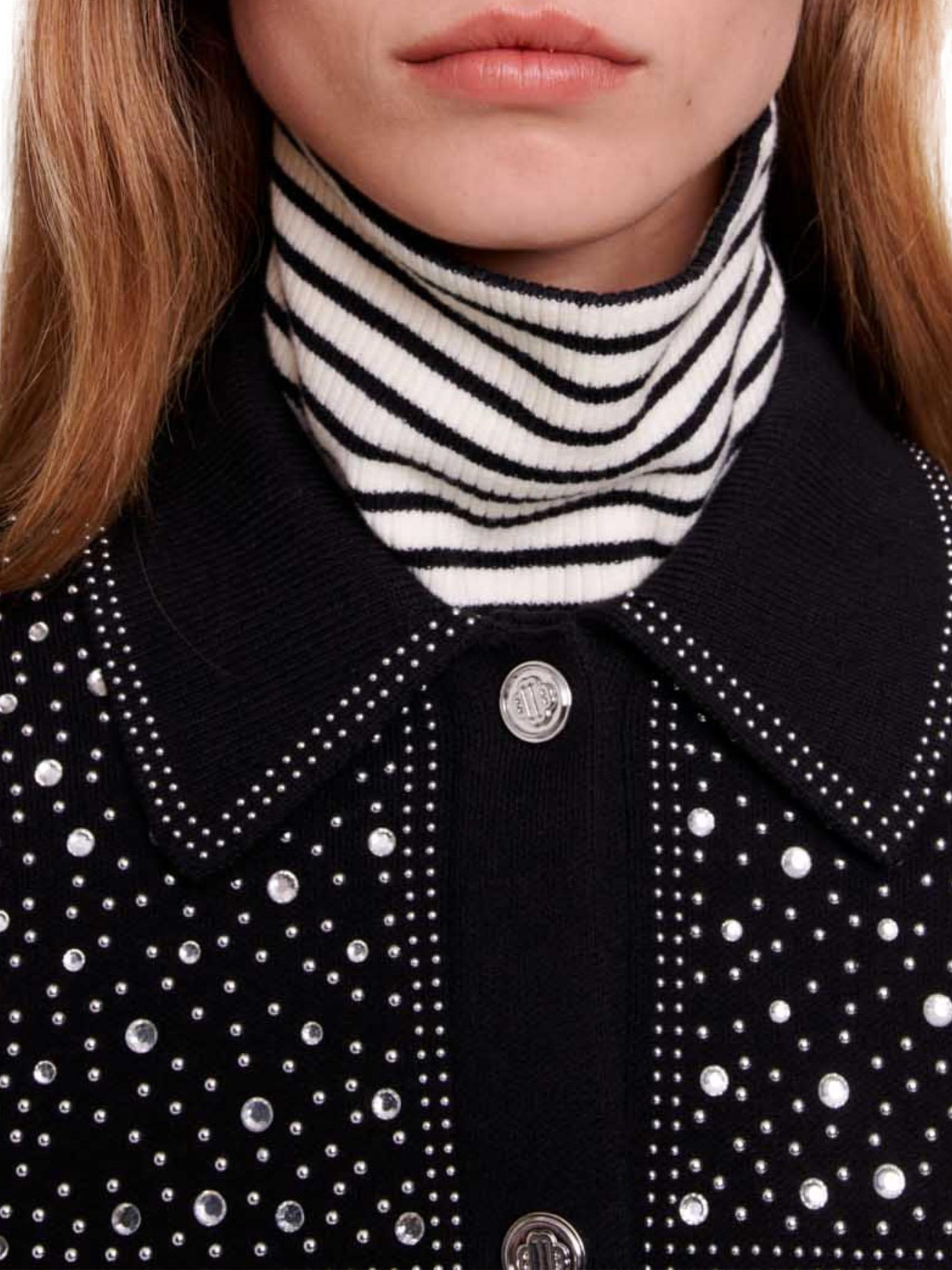 Maje Knit Cardigan With Rhinestones | Saks Fifth Avenue