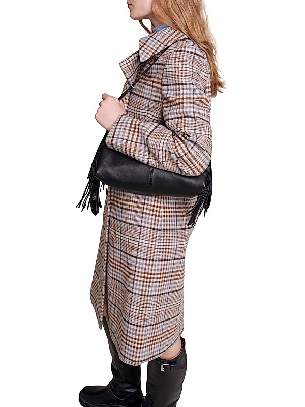 Shop Maje Long Checked Coat | Saks Fifth Avenue Shop Maje Long Checked Coat | Saks Fifth Avenue