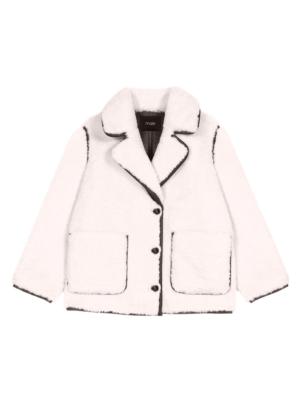 Maje single-breasted faux-shearling coat - White