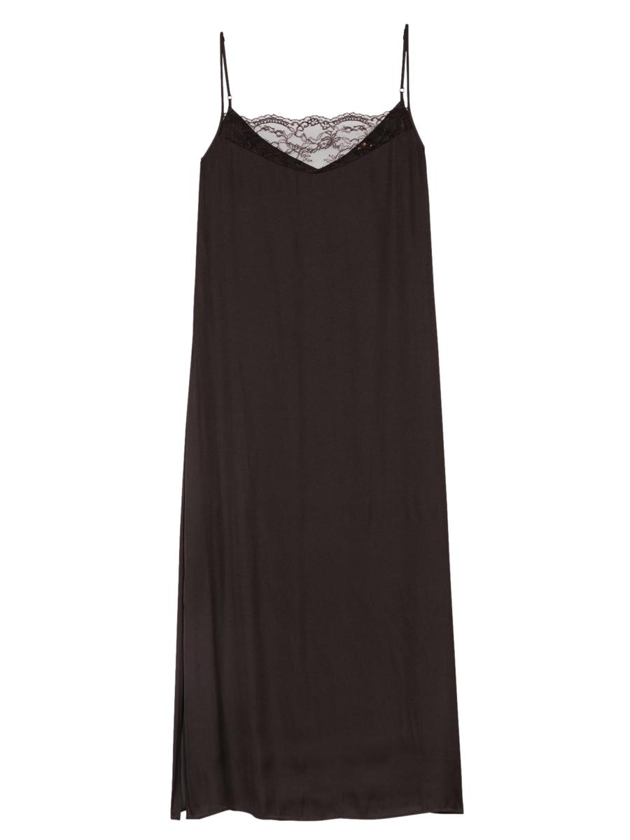 maje satin look maxi dress Satin-look maxi dress