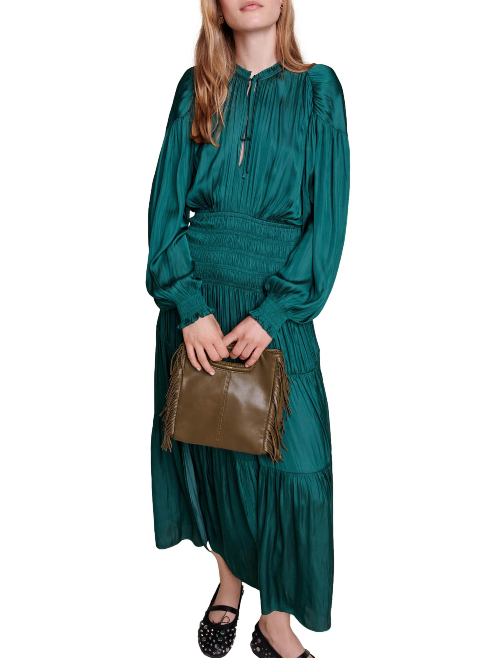 sandro satin look midi dress Sandro Satin Look Midi Dress