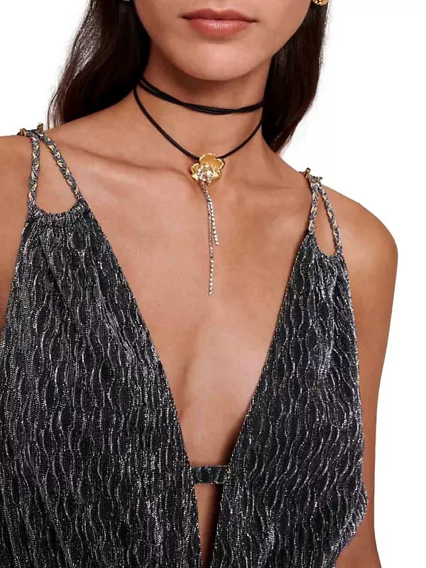 Urban Outfitters Sam Draped Chain Top in Grey