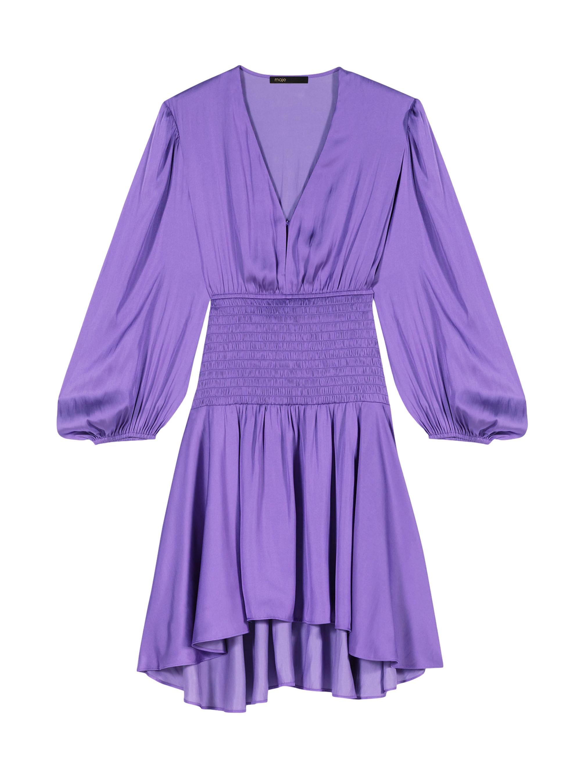 open lace back dress Ribbon Short Purple Dress  ALBINA DYLA