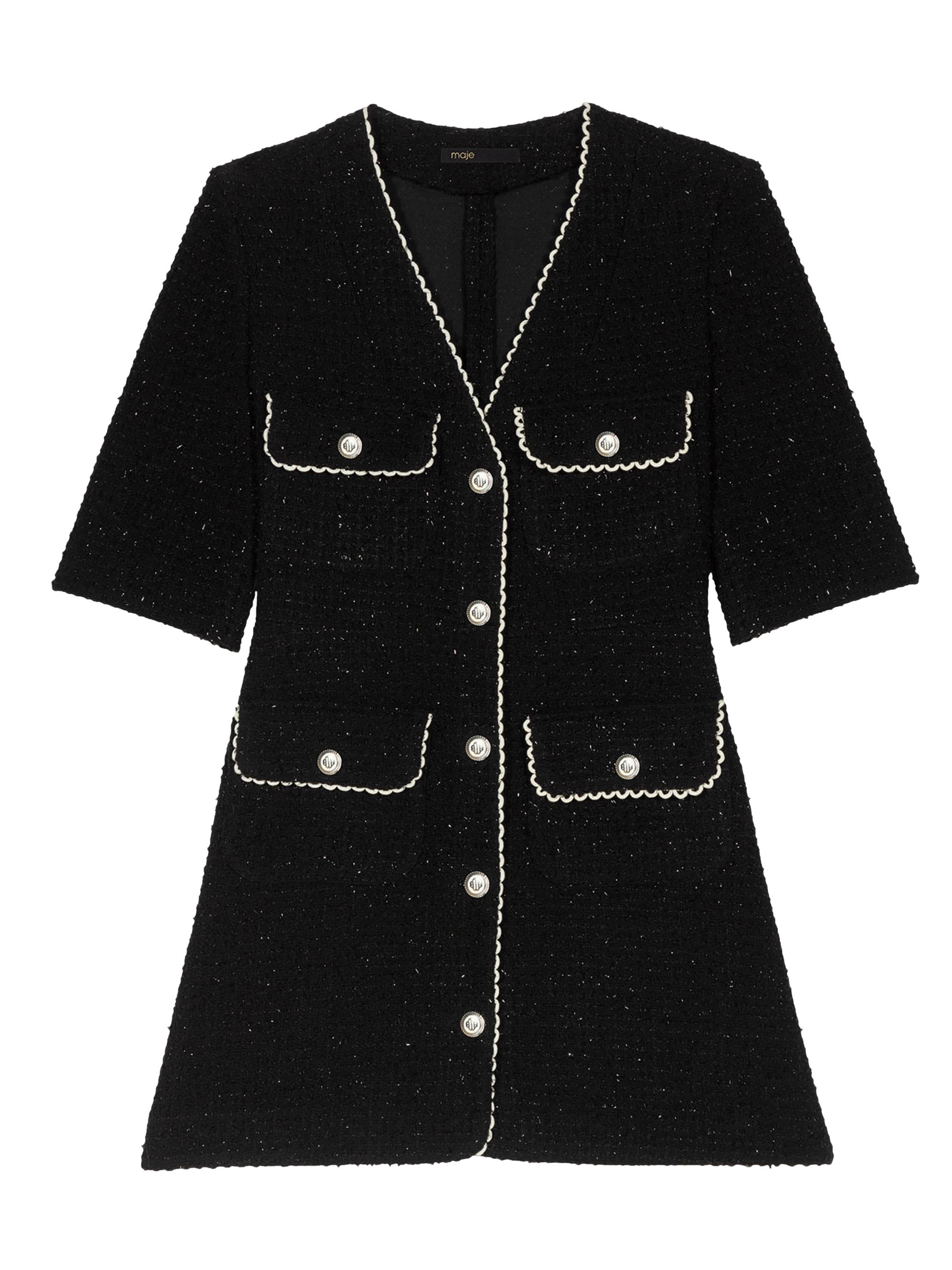 short tweed dress maje Maje Square-Neck Tweed Mini Dress