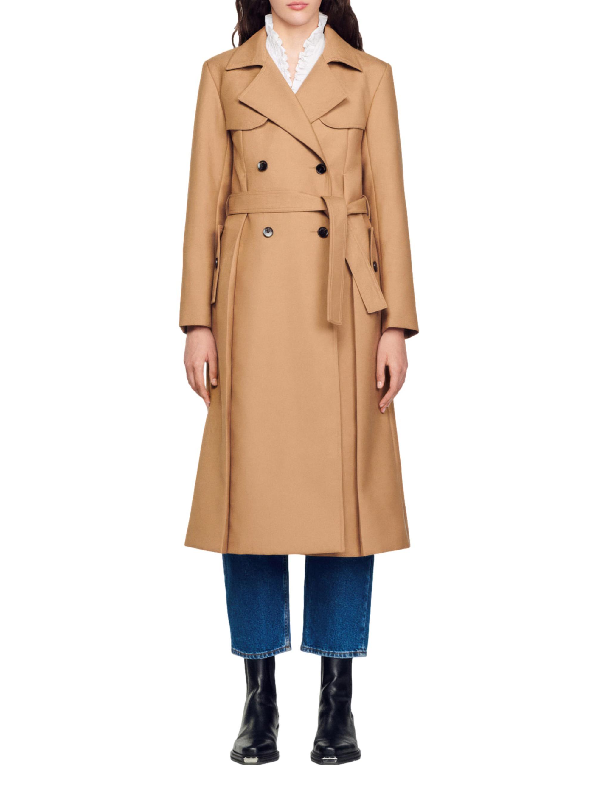 Sandro Long Trench Style Coat | Saks Fifth Avenue