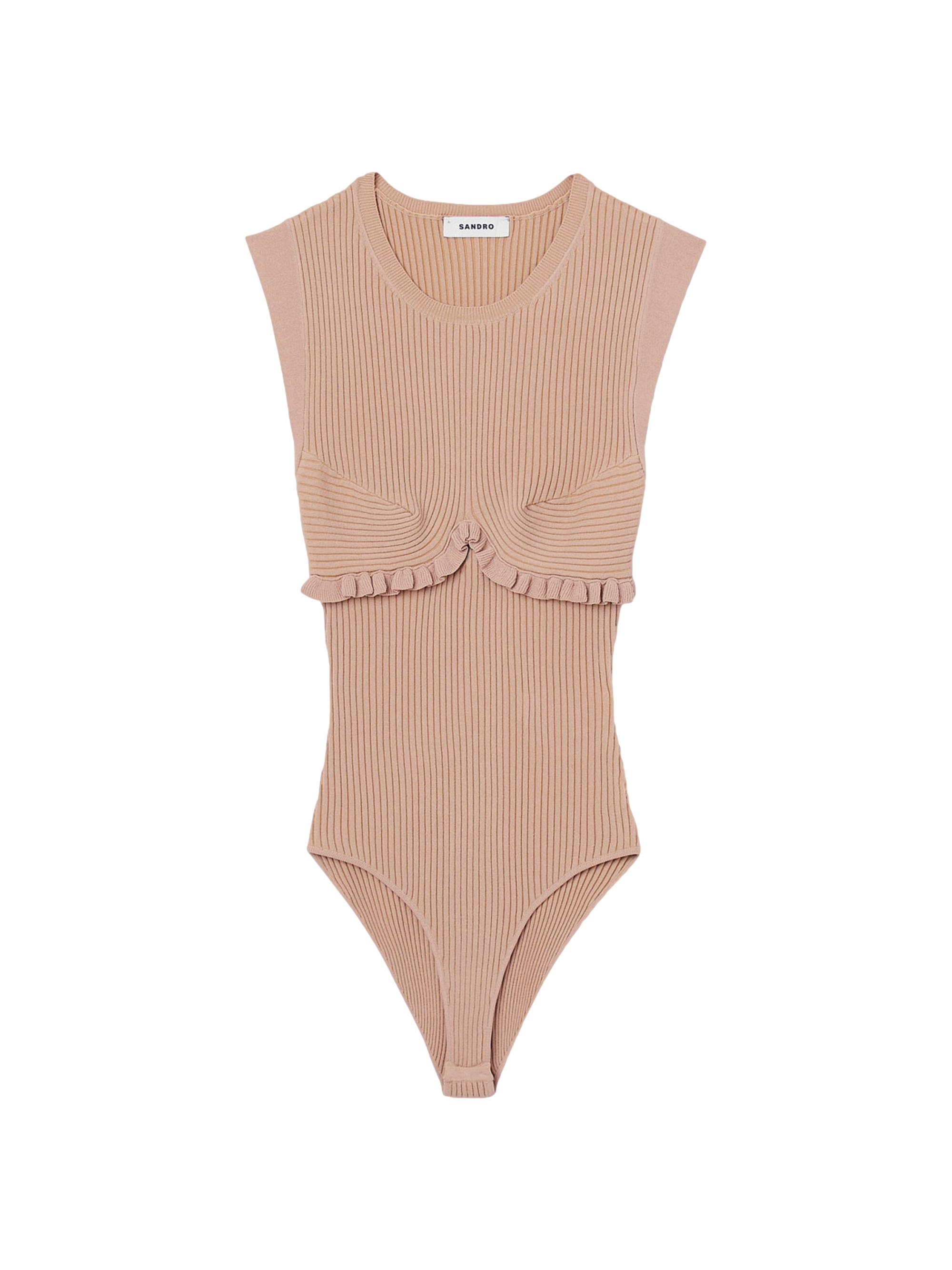 Sandro Ribbed Knit Bodysuit | Saks Fifth Avenue
