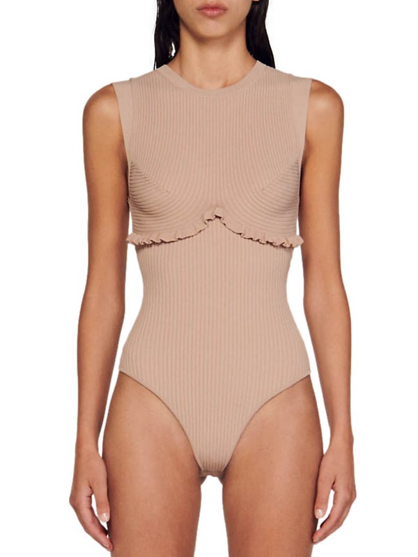 Shop Sandro Ribbed Knit Bodysuit | Saks Fifth Avenue Shop Sandro Ribbed Knit Bodysuit | Saks Fifth Avenue