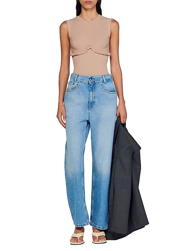 Shop Sandro Ribbed Knit Bodysuit | Saks Fifth Avenue Shop Sandro Ribbed Knit Bodysuit | Saks Fifth Avenue
