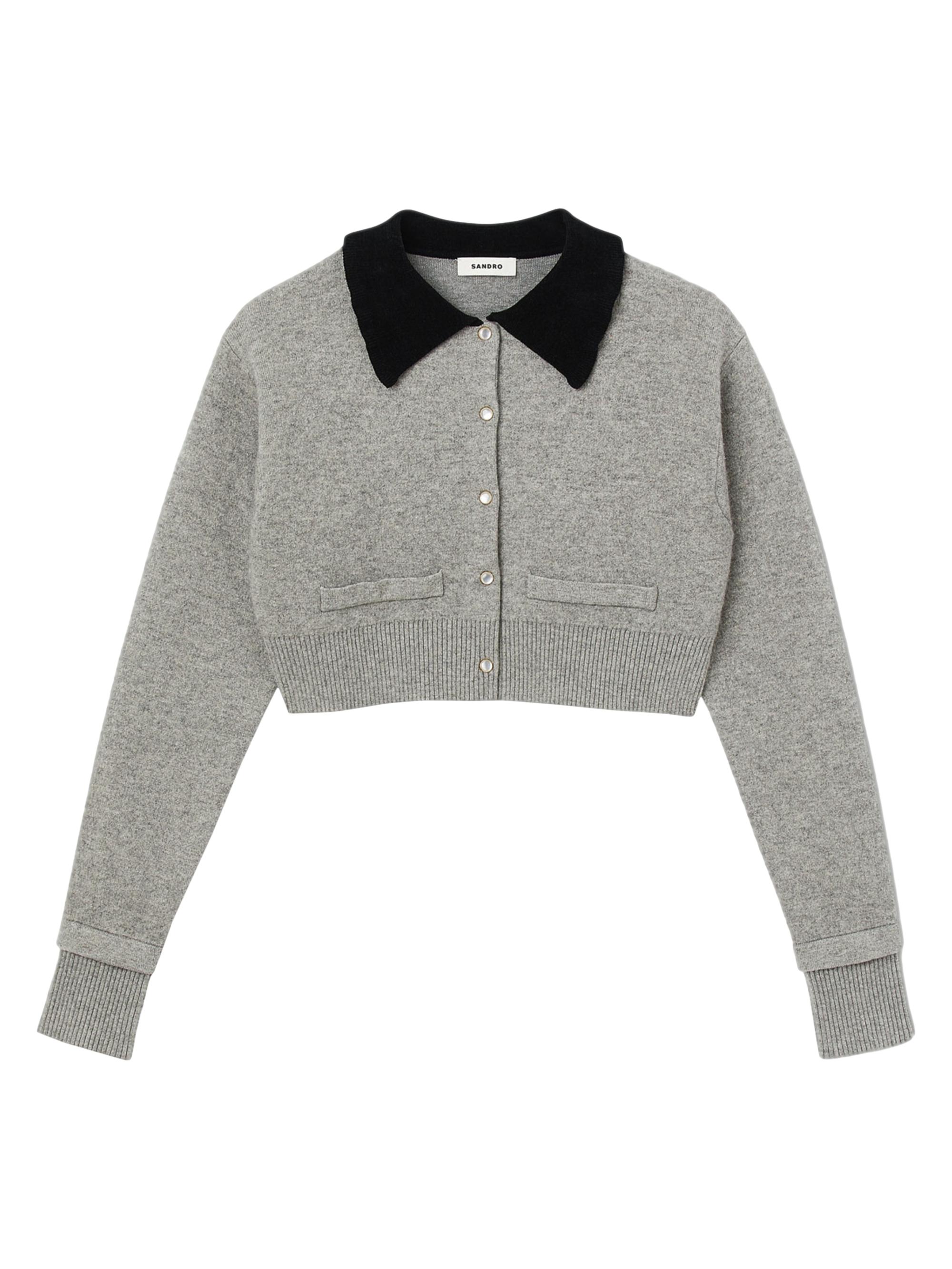 Sandro Women's Cropped Coatigan - Grey