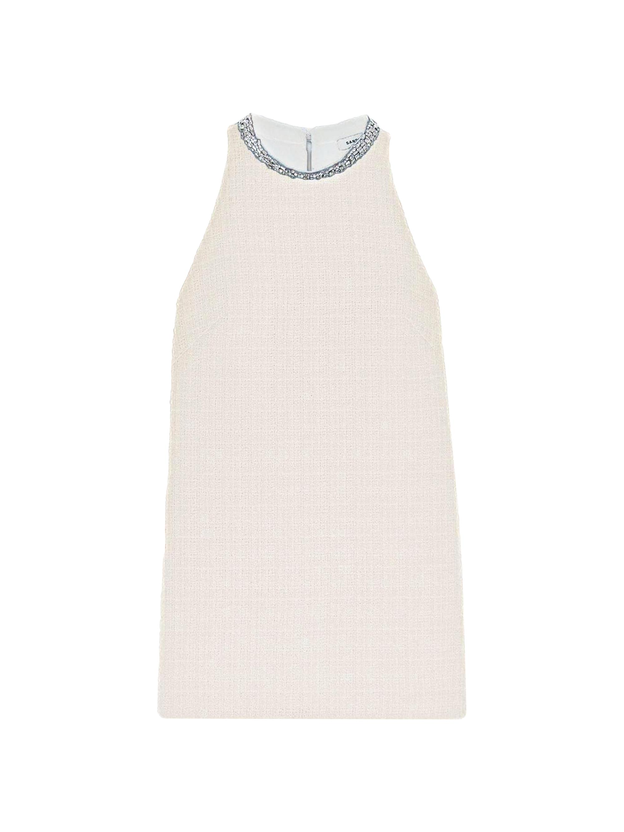 Sandro Women's Dress with Jewelry Collar - Ecru