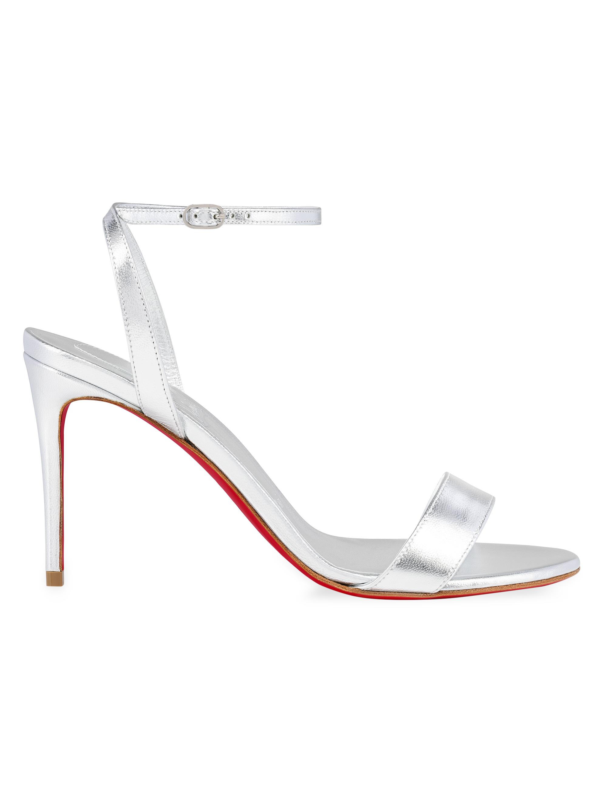 Christian Louboutin シルバー ハイヒール Christian Louboutin Just Jewel 85MM Specchio Leather Heels