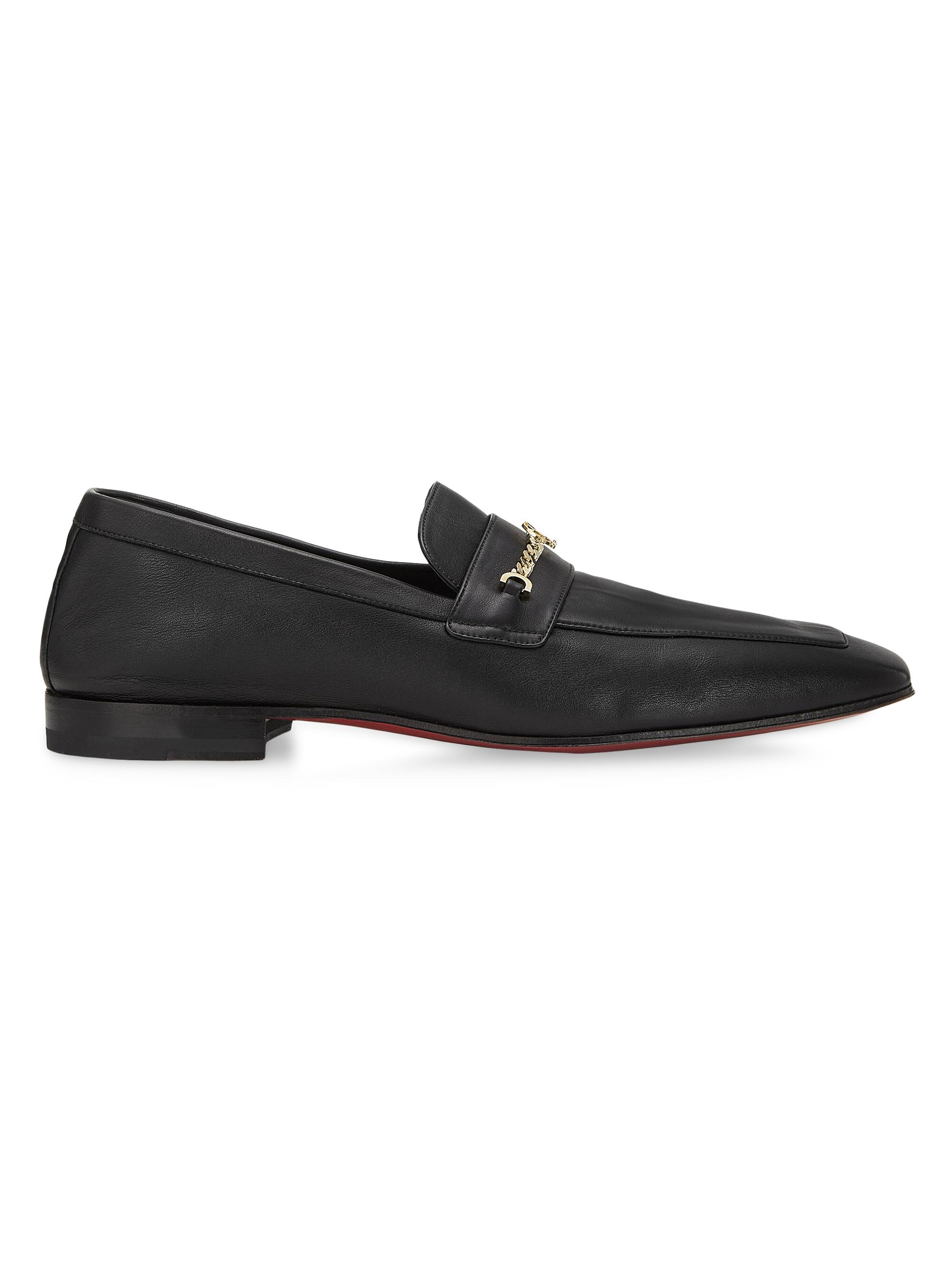 Christian Louboutin Men's MJ Moc Men Smooth Leather Loafers - Black