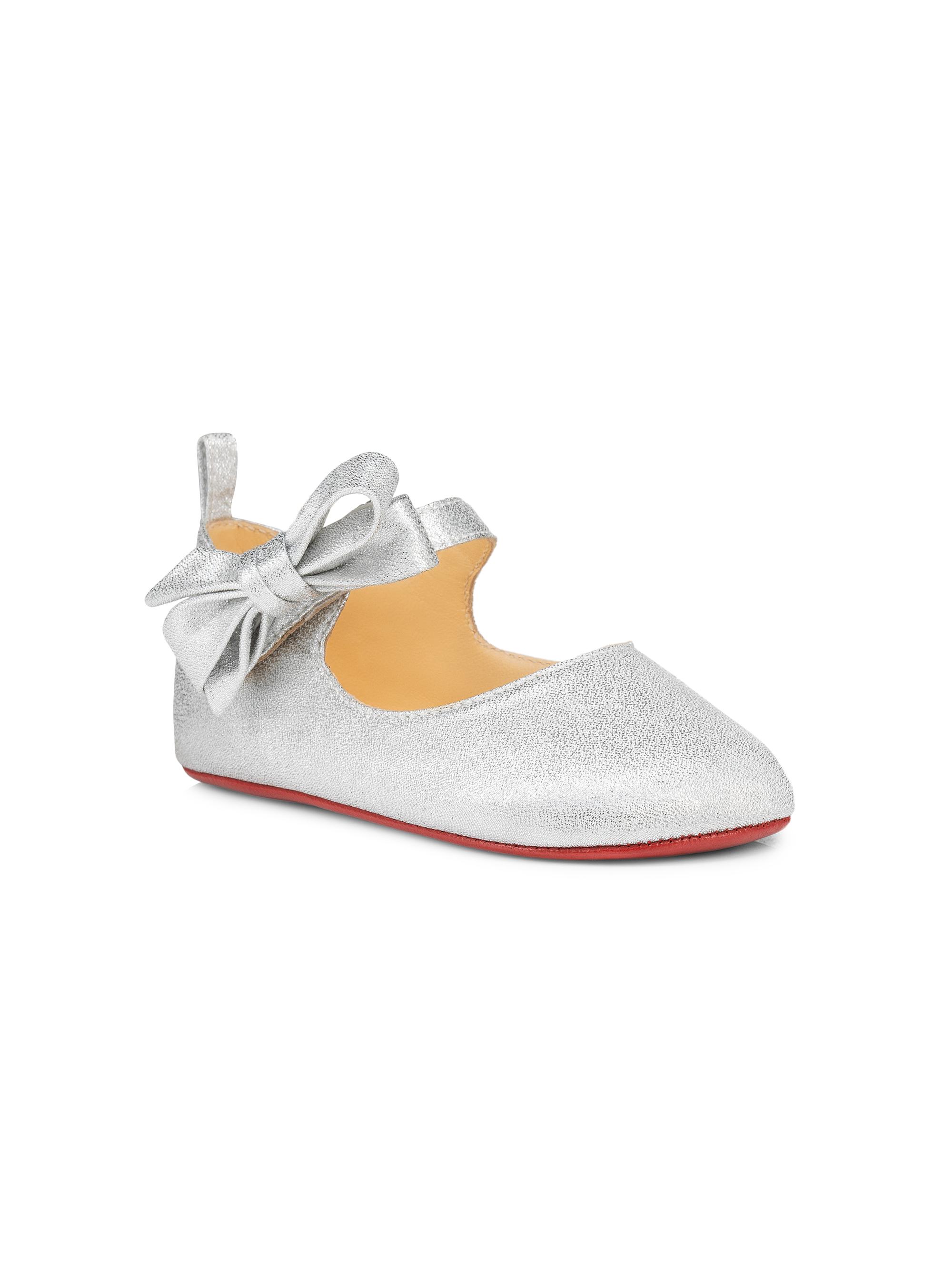 Christian Louboutin Little Kid's & Kid's Baby Lou Babe - Silver 4 (Baby)