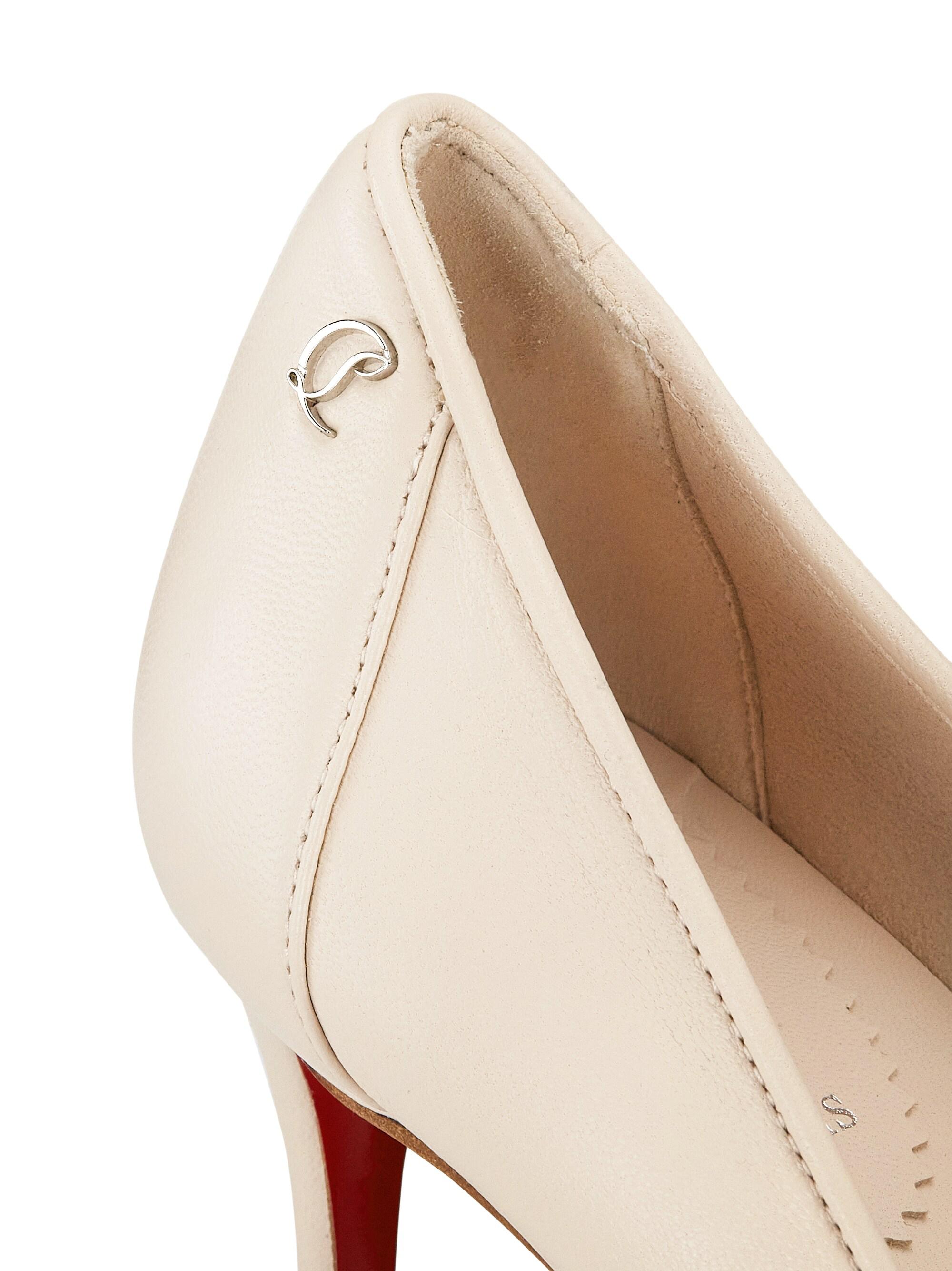 Christian Louboutin ベージュリボンハイヒール Christian Louboutin Pumppie 85MM Patent Leather Pumps | Saks Fifth