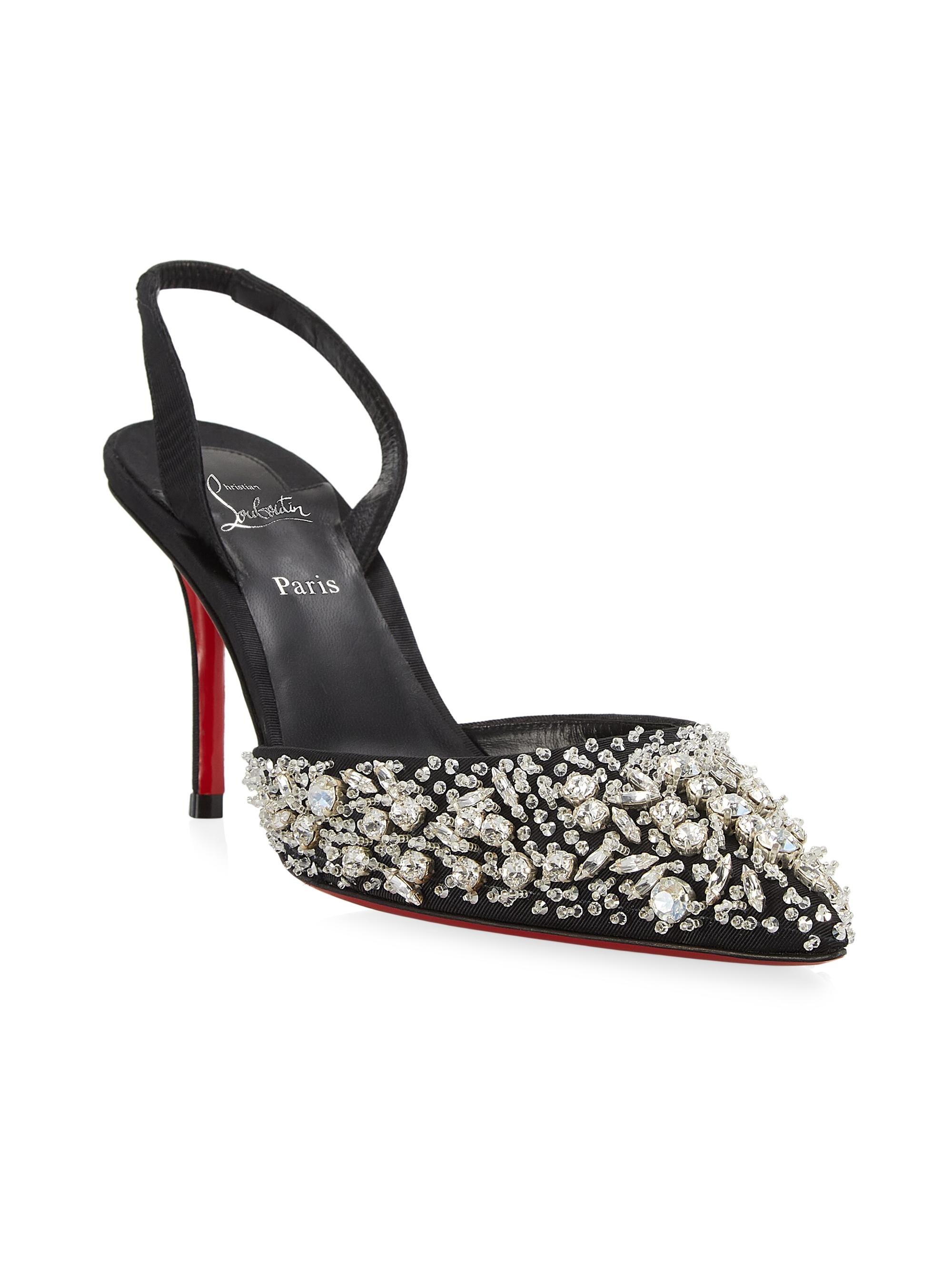 Christian Louboutin Women's Queenissima Slingback Pumps - Black