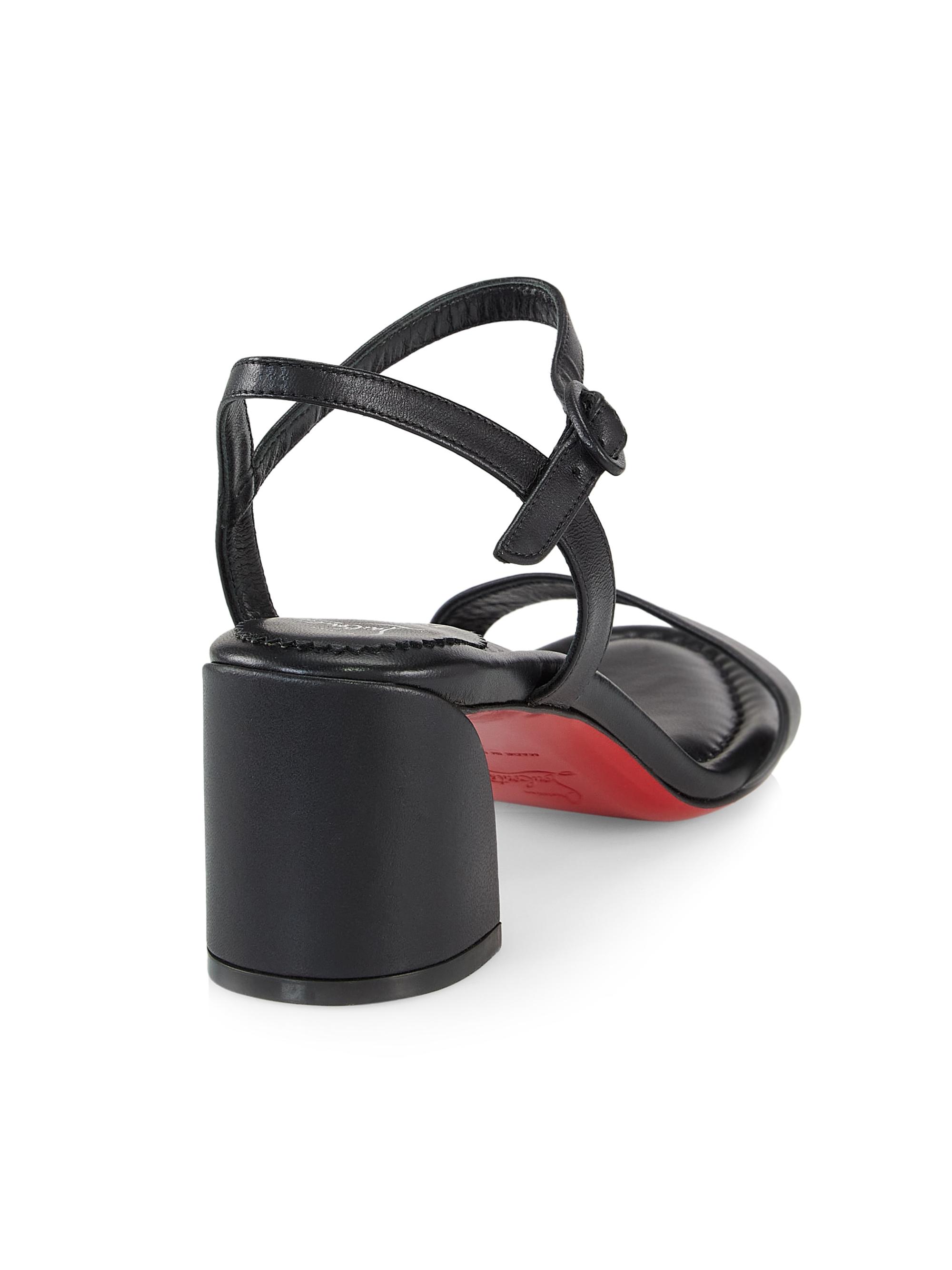 Christian Louboutin Miss Jane 55MM Leather Sandals | Saks Fifth Avenue