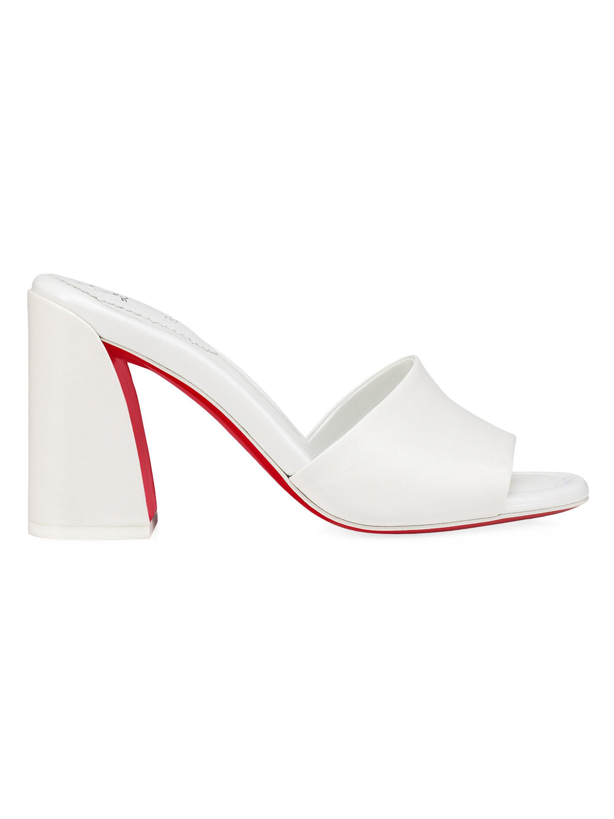 Christian Louboutin Jane 85MM Leather Mules | Saks Fifth Avenue