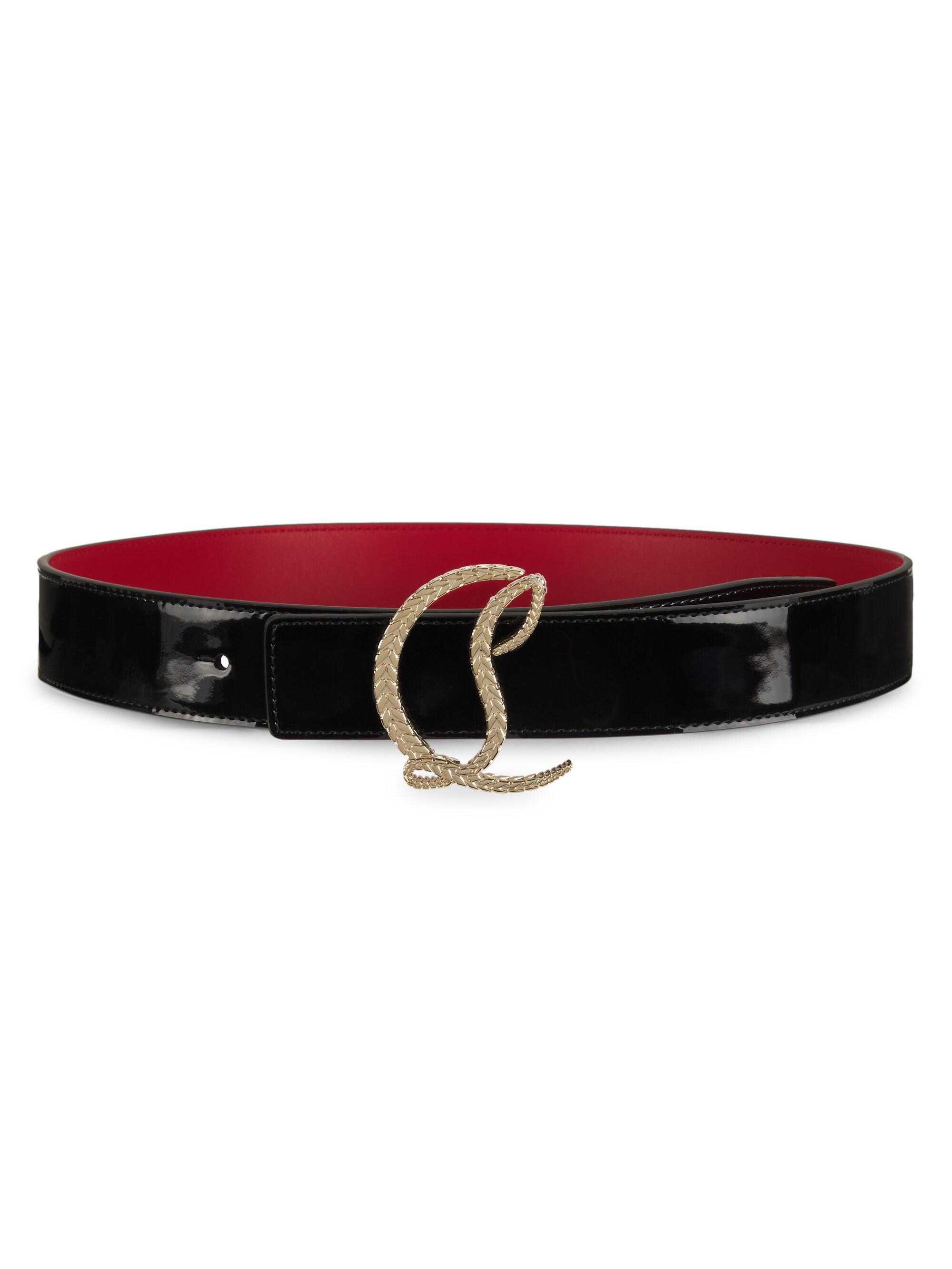 Christian Louboutin Women's CL Logo Belt - Black