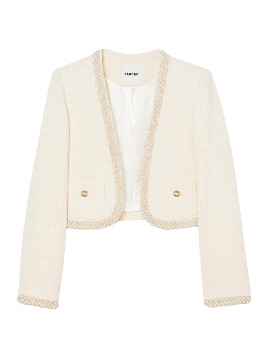 Sandro Cropped Tweed Jacket | Saks Fifth Avenue