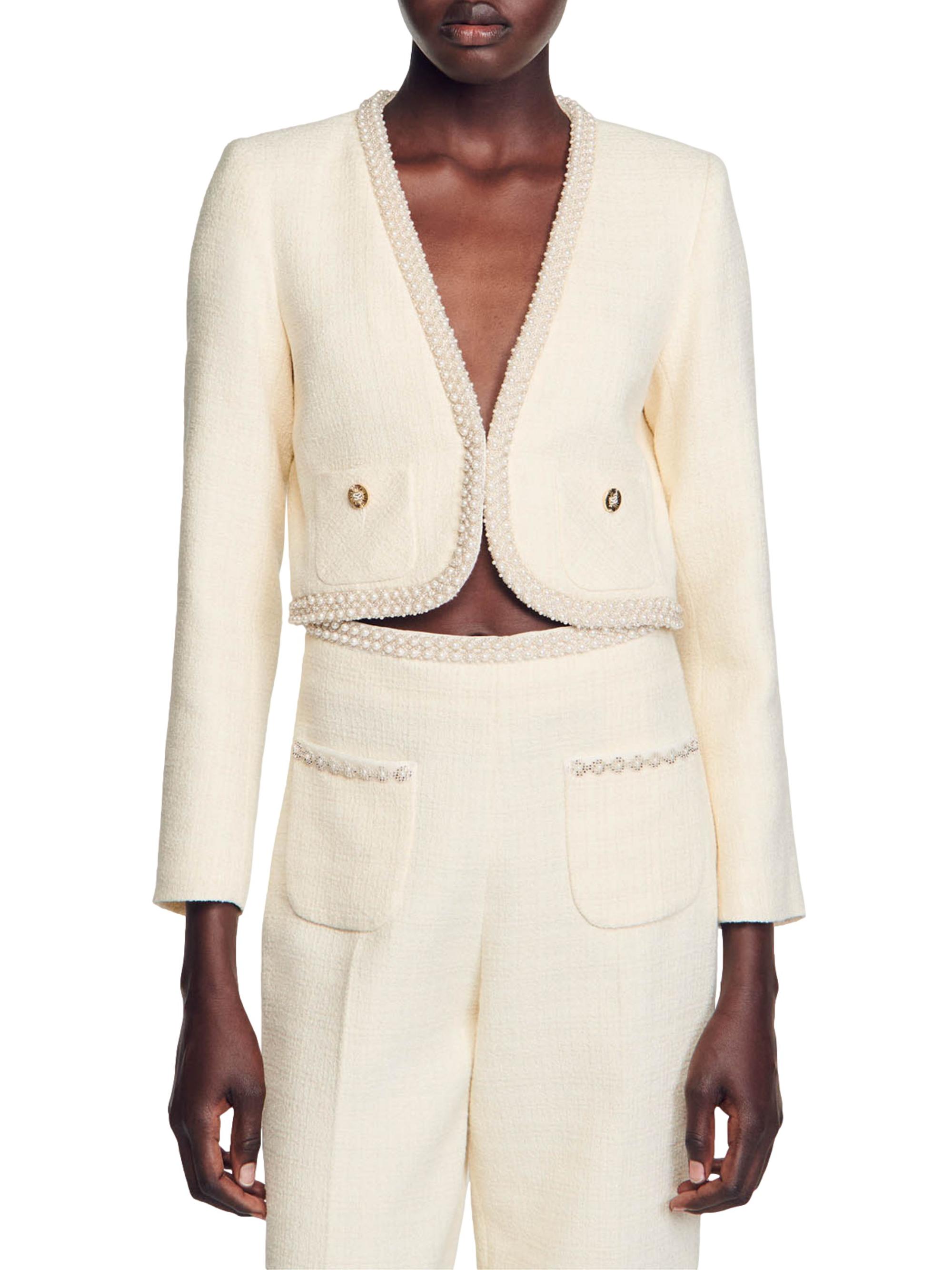 ジャケット・アウター SANDRO Tweed Jacket Sandro Cropped Tweed Jacket | Saks Fifth Avenue