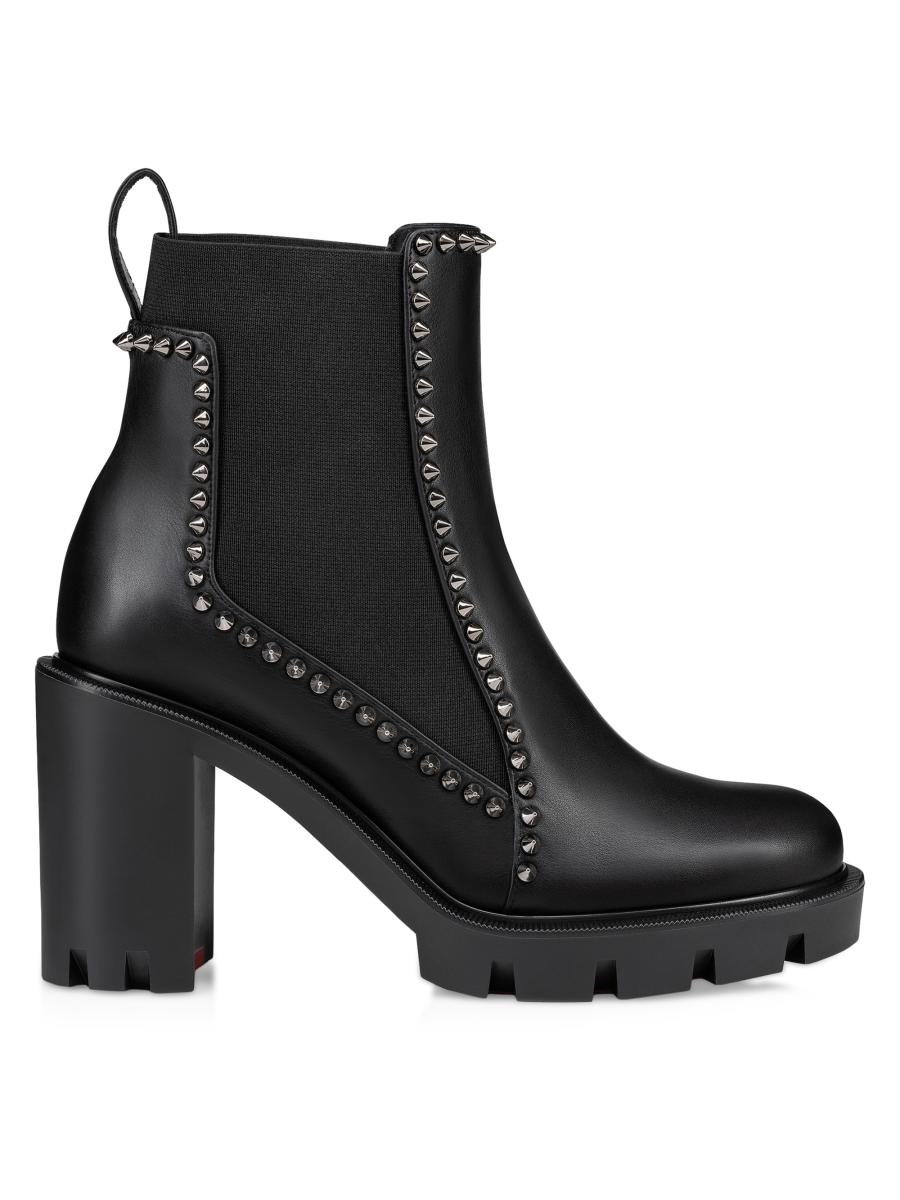 Shop Christian Louboutin Out Line Spikes Lug 70MM Leather Shop Christian Louboutin Out Line Spikes Lug 70MM Leather