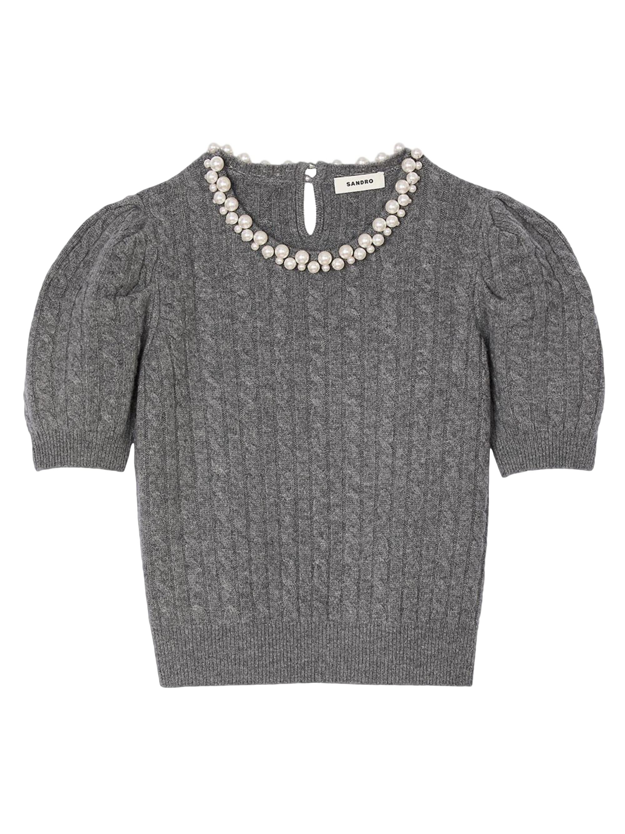 Sandro Women's Cable Knit Sweater - Grey
