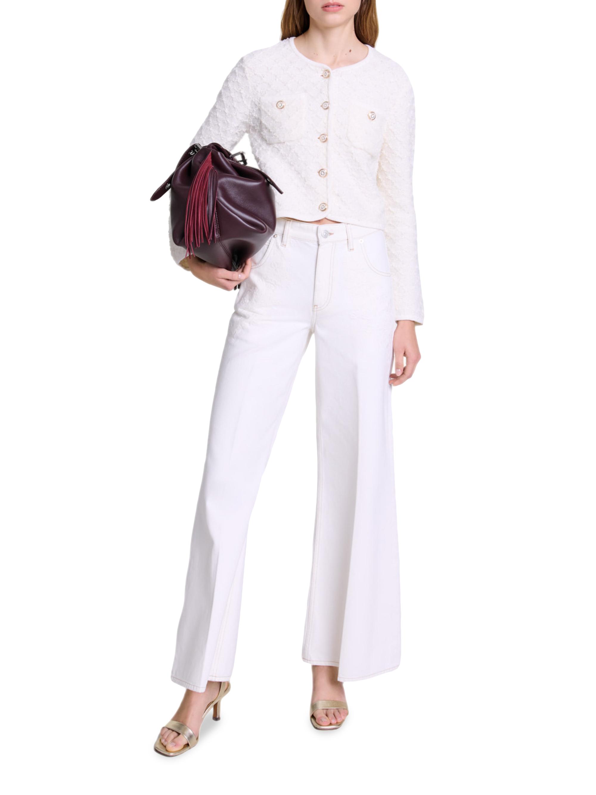 Maje Women's Knit Cardigan - Ecru