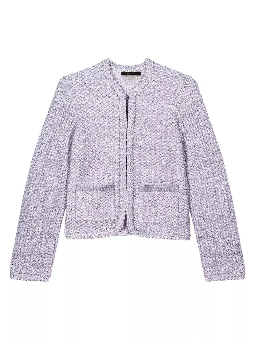 Tweed-Look Knit Cardigan