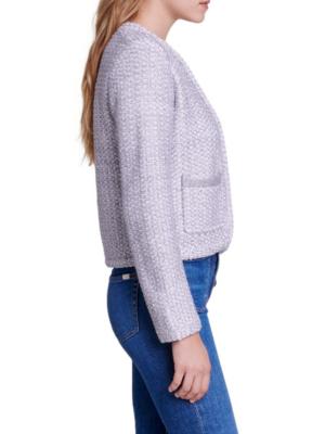 D.Exterior tie-fastening knitted cardigan - Purple