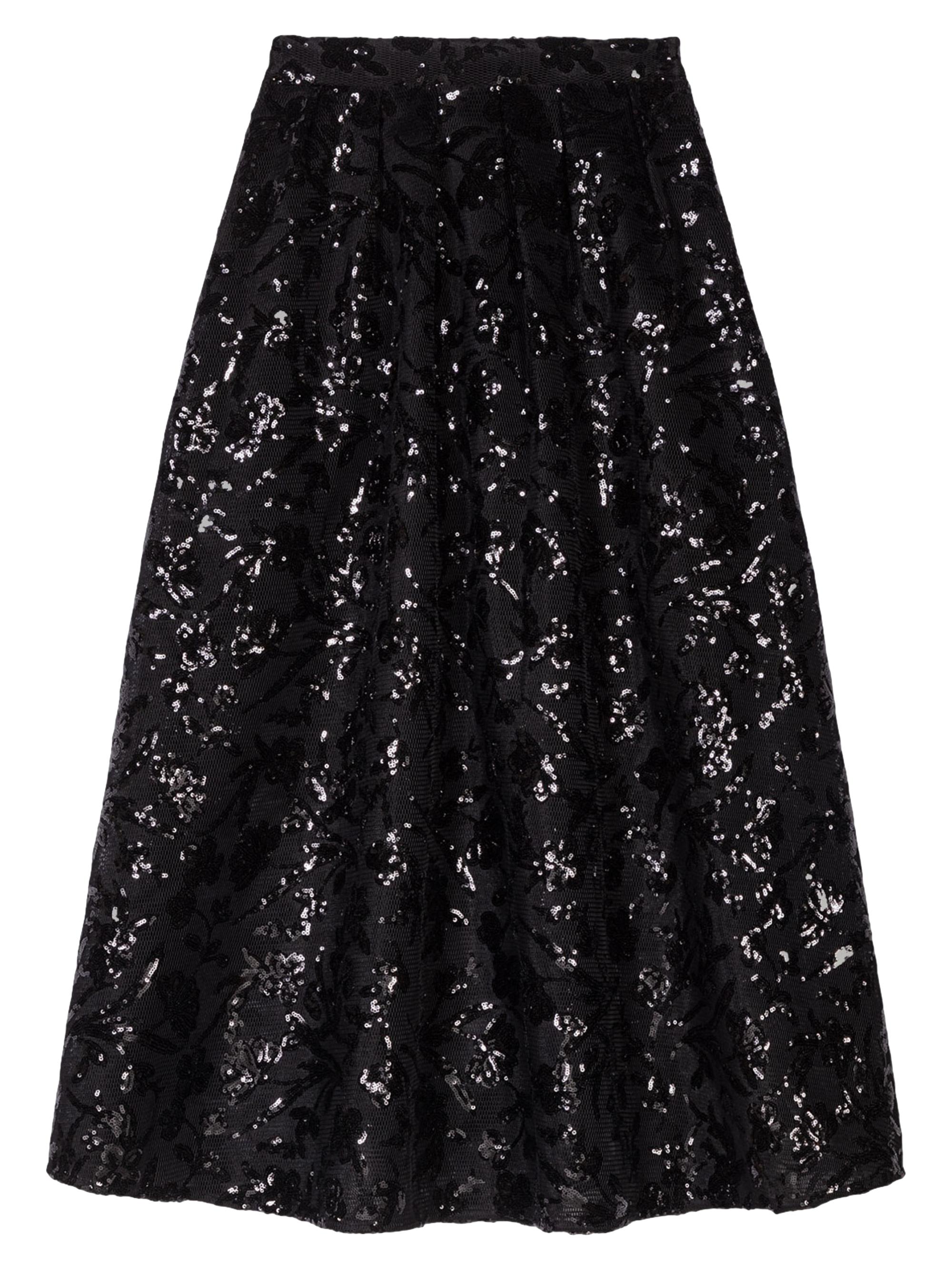 Maje Women's Sequin Maxi Skirt - Black
