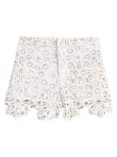 Crochet and Sequin Shorts