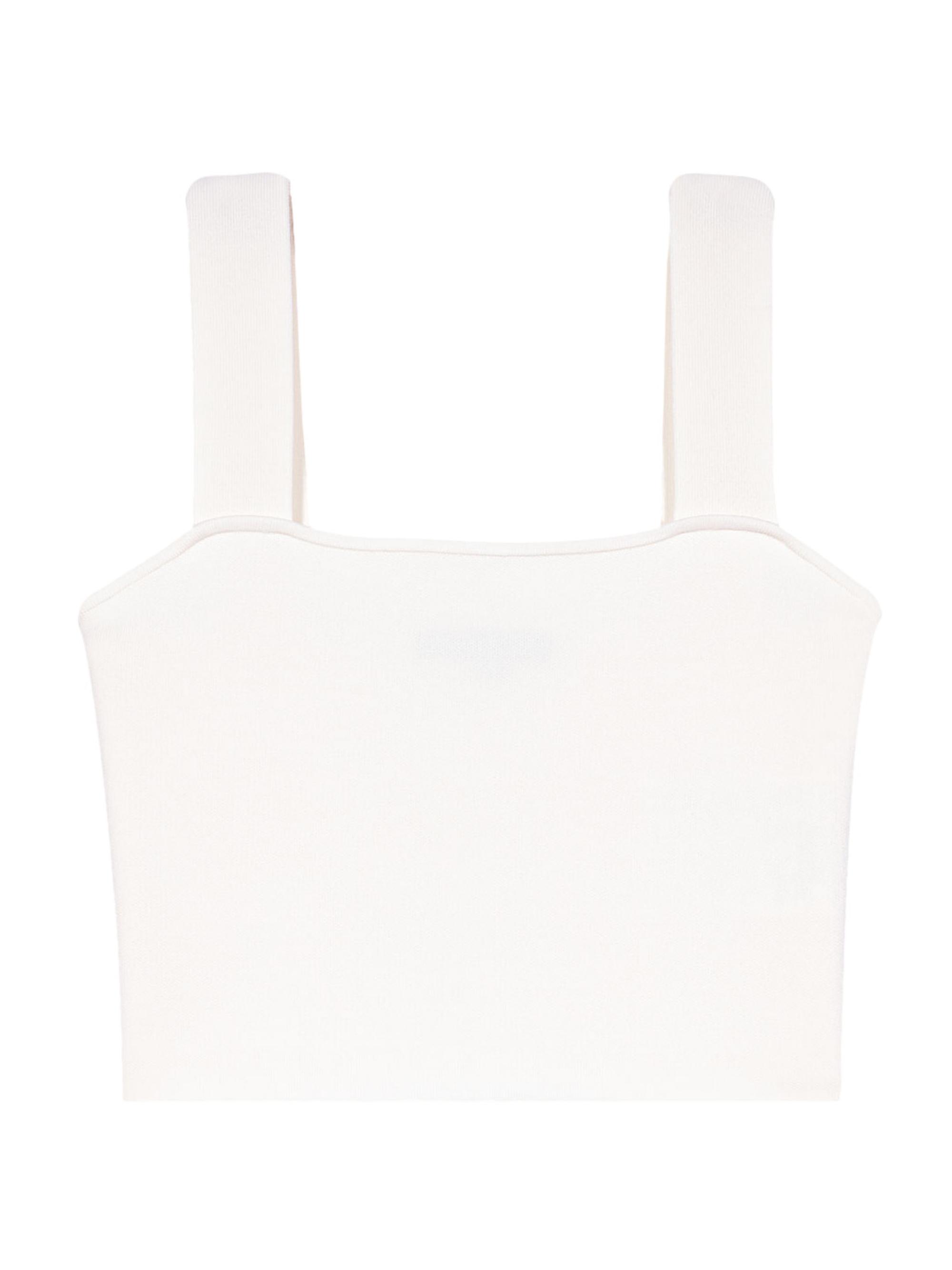 Maje Women's Knit Crop Top - Ecru