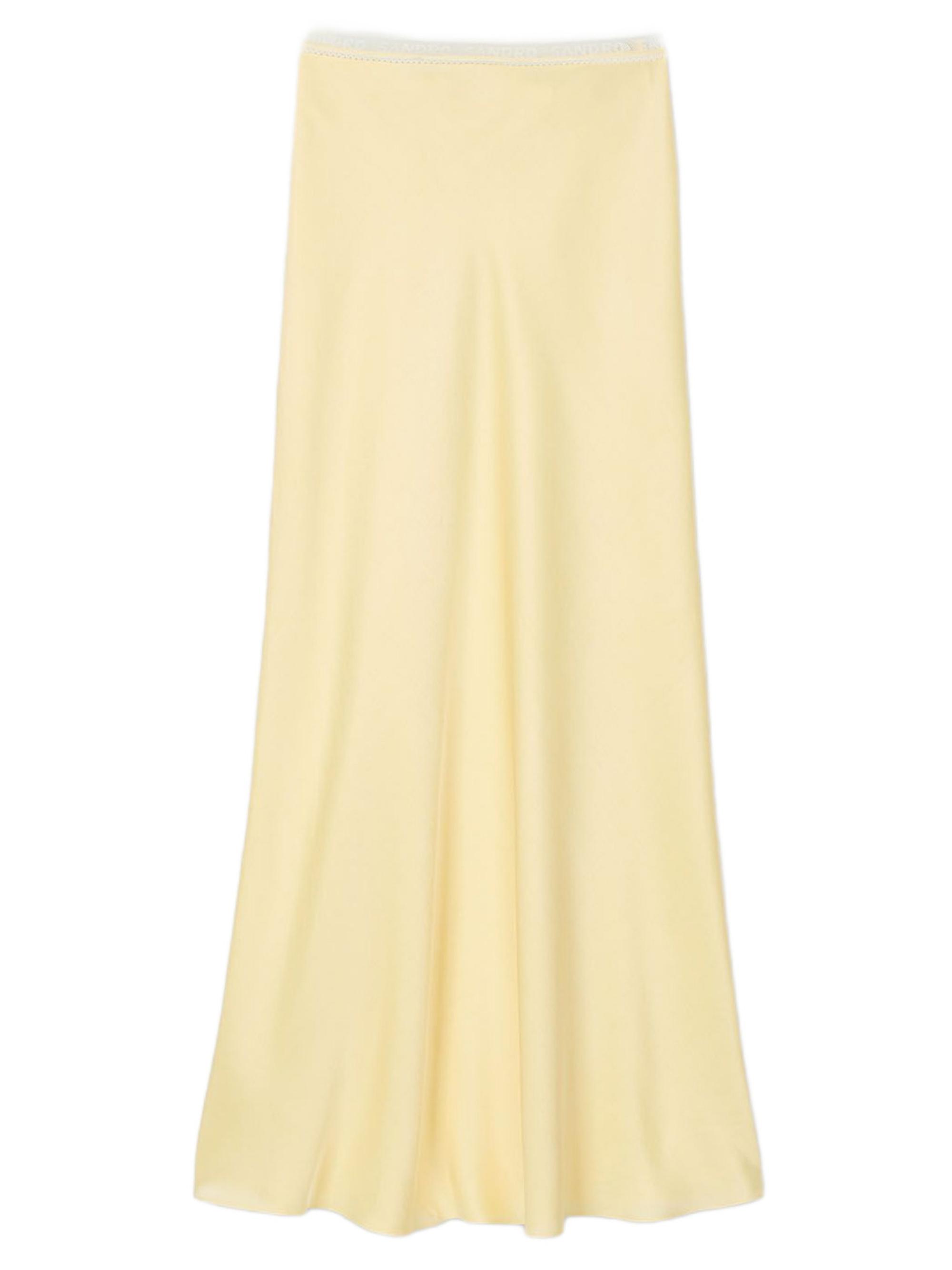 Sandro Women's Maxi Satin-Effect Skirt - Yellow
