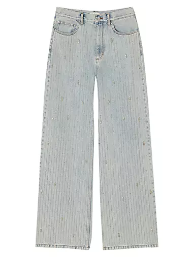 Rhinestone-Embellished Jeans