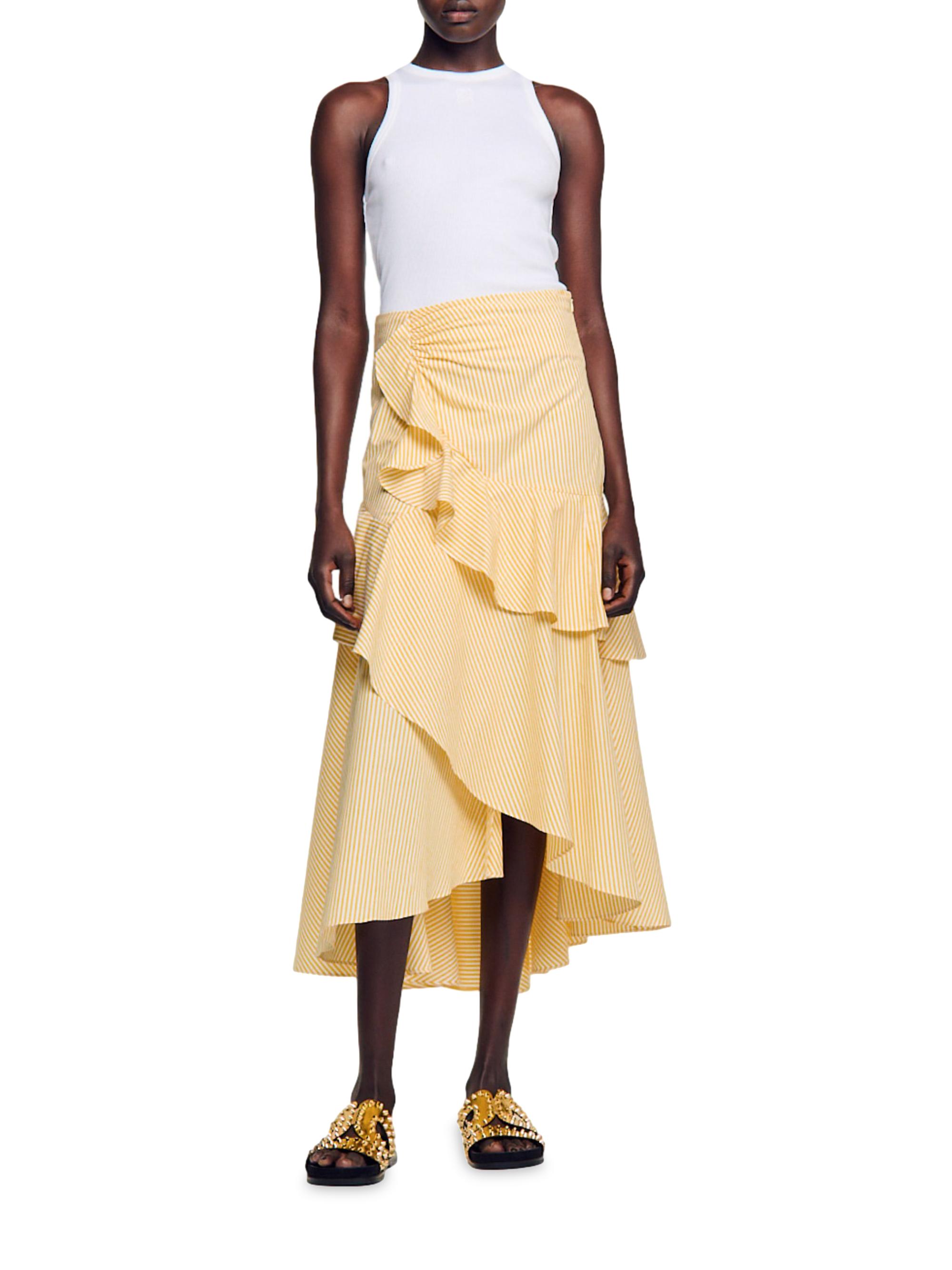 Sandro Long Asymmetrical Skirt | Saks Fifth Avenue