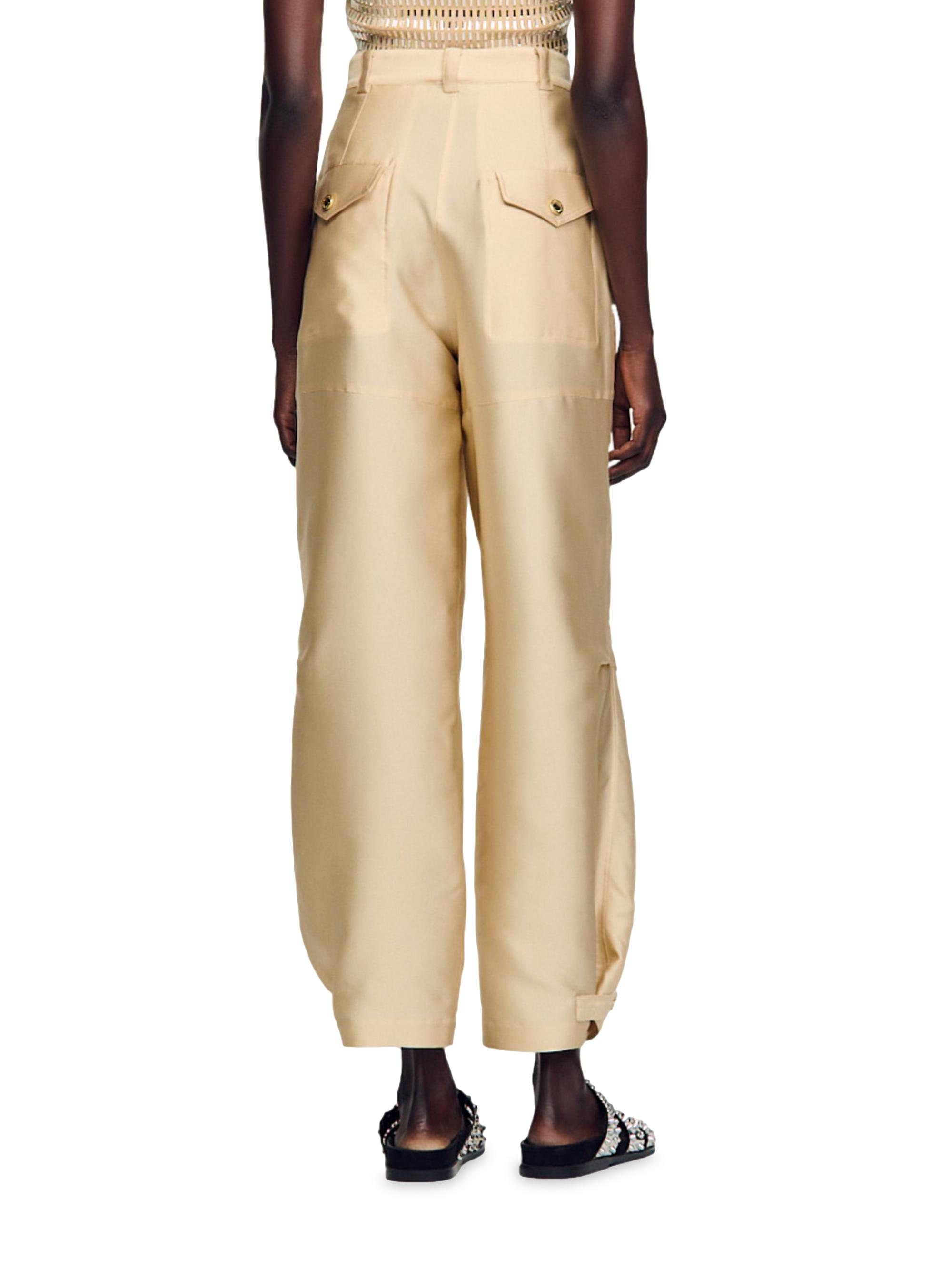 Sandro Satin-Effect Cargo Trousers | Saks Fifth Avenue