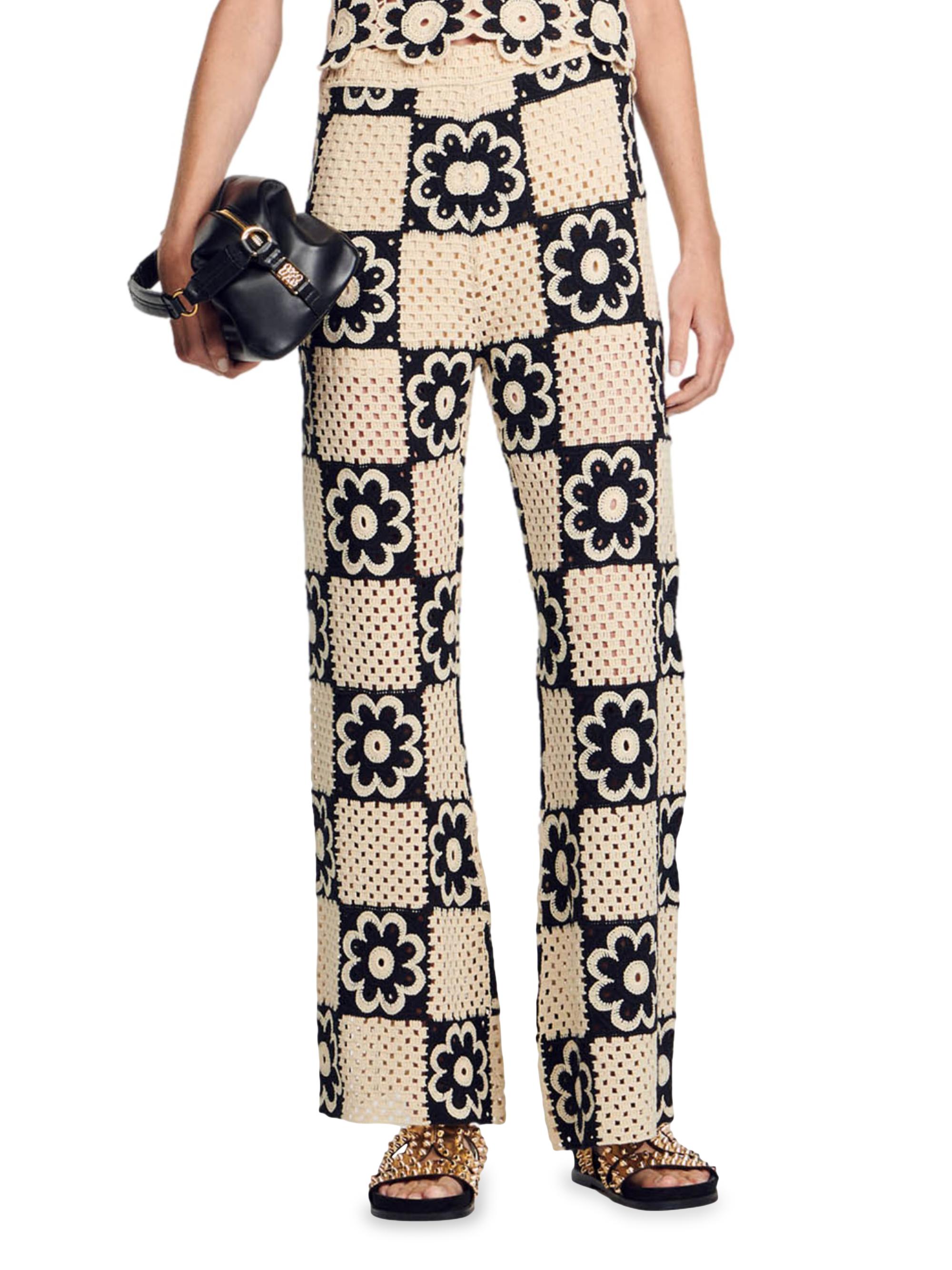 Sandro Crochet Knit Trousers | Saks Fifth Avenue