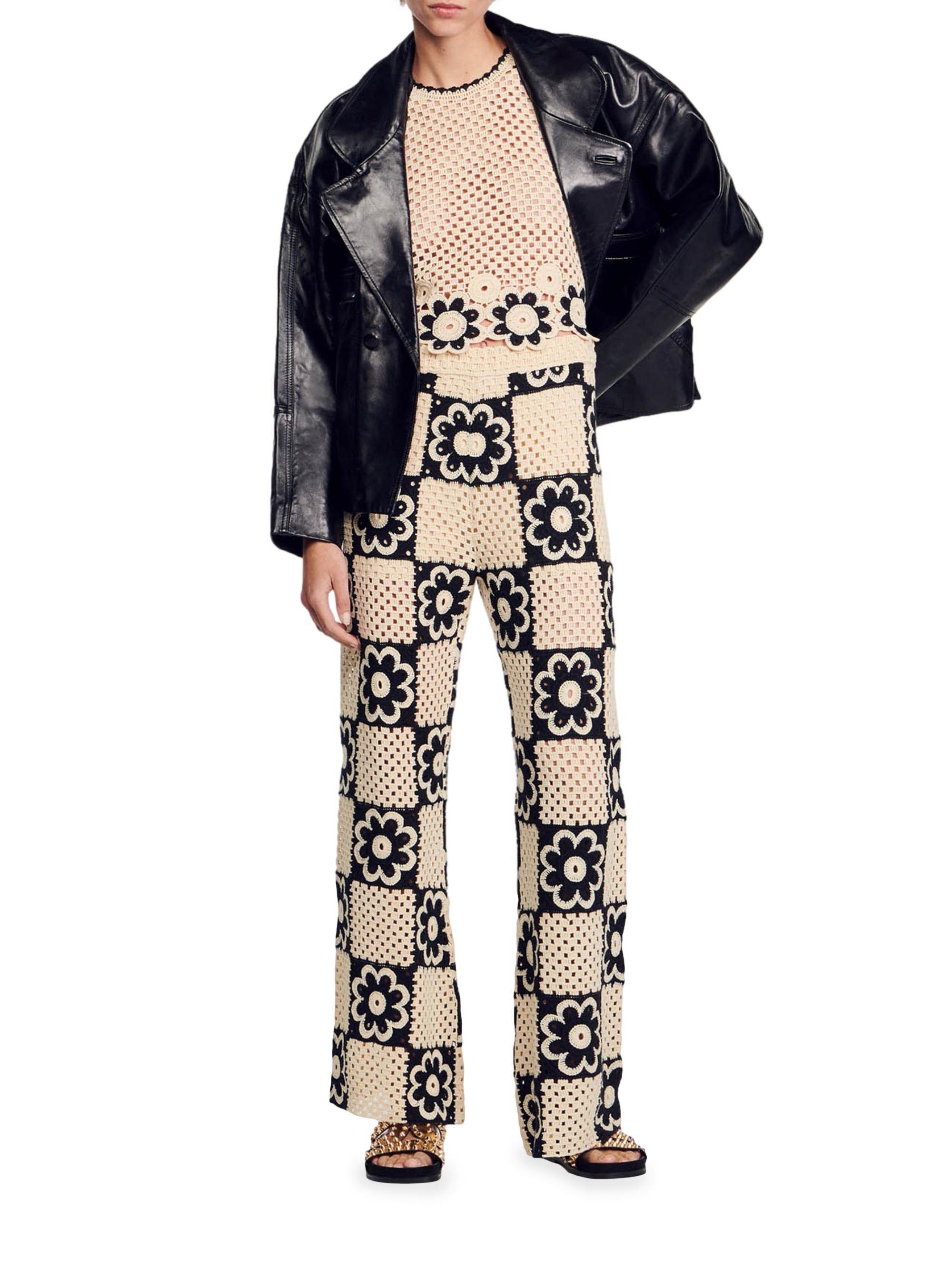 Sandro Crochet Knit Trousers | Saks Fifth Avenue