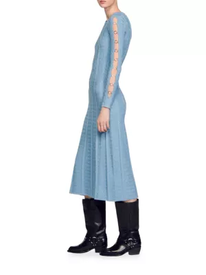 Shop Sandro Long-Sleeved Knit Midi Dress | Saks Fifth Avenue