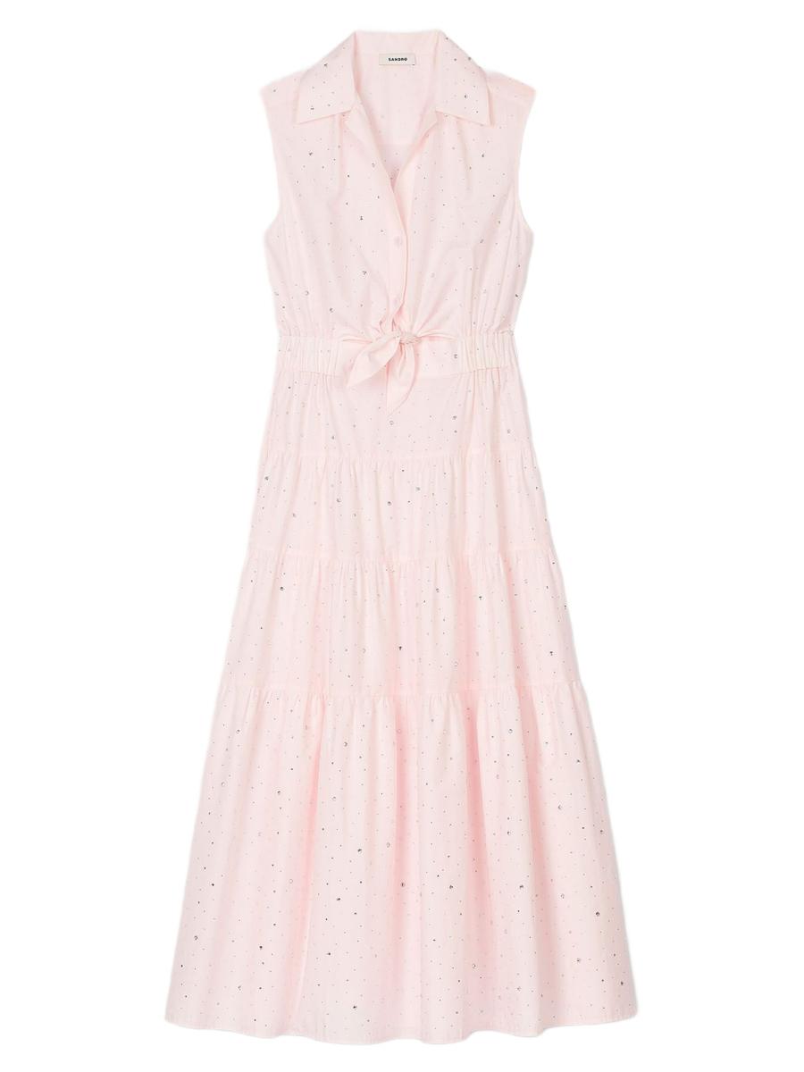 SANDRO プリント入り ツイル ミディラップドレス SANDRO ツイル ミディラップドレス プリント入り | THE OUTNET